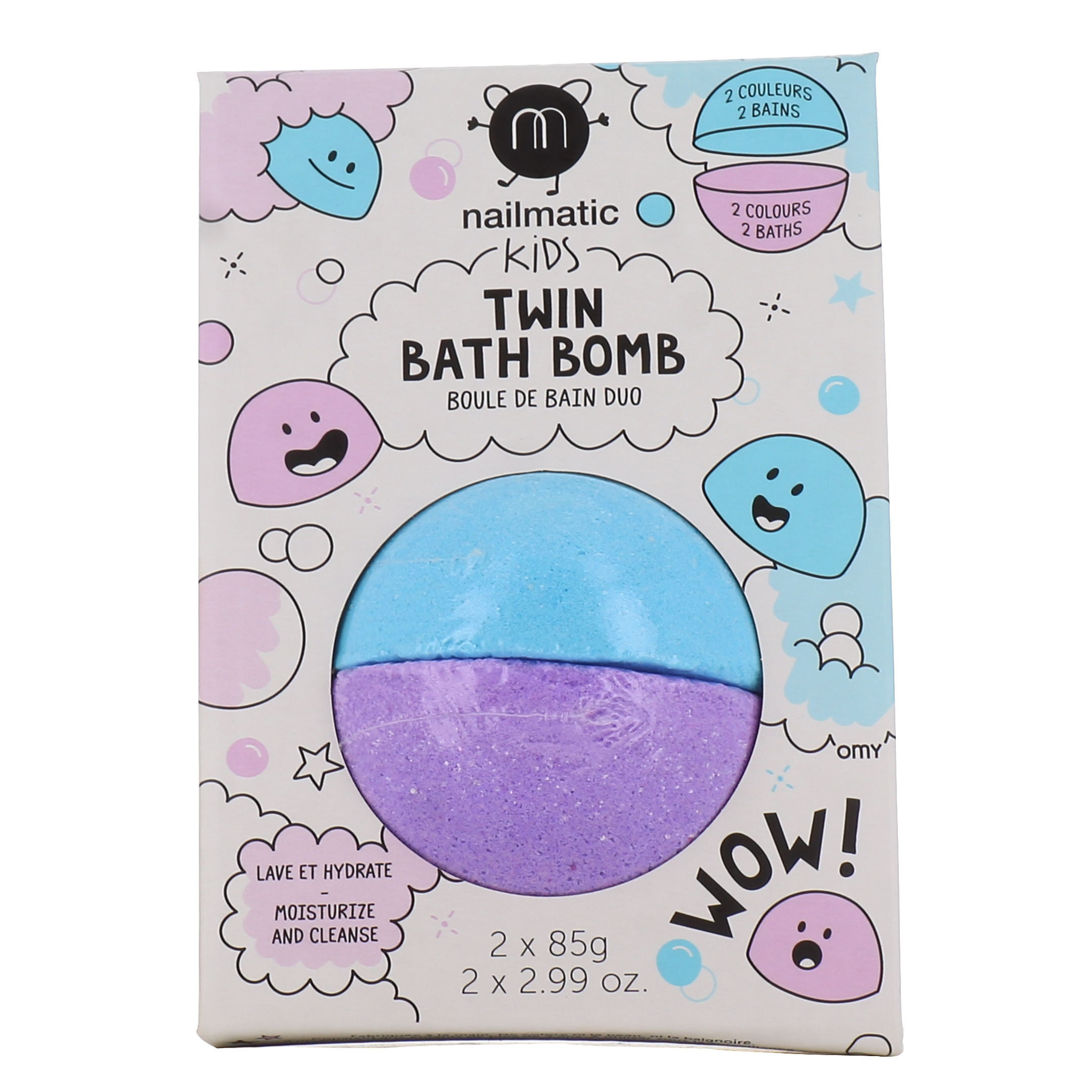 Boule de bain duo Nailmatic Kids - Twin Bath Bomb