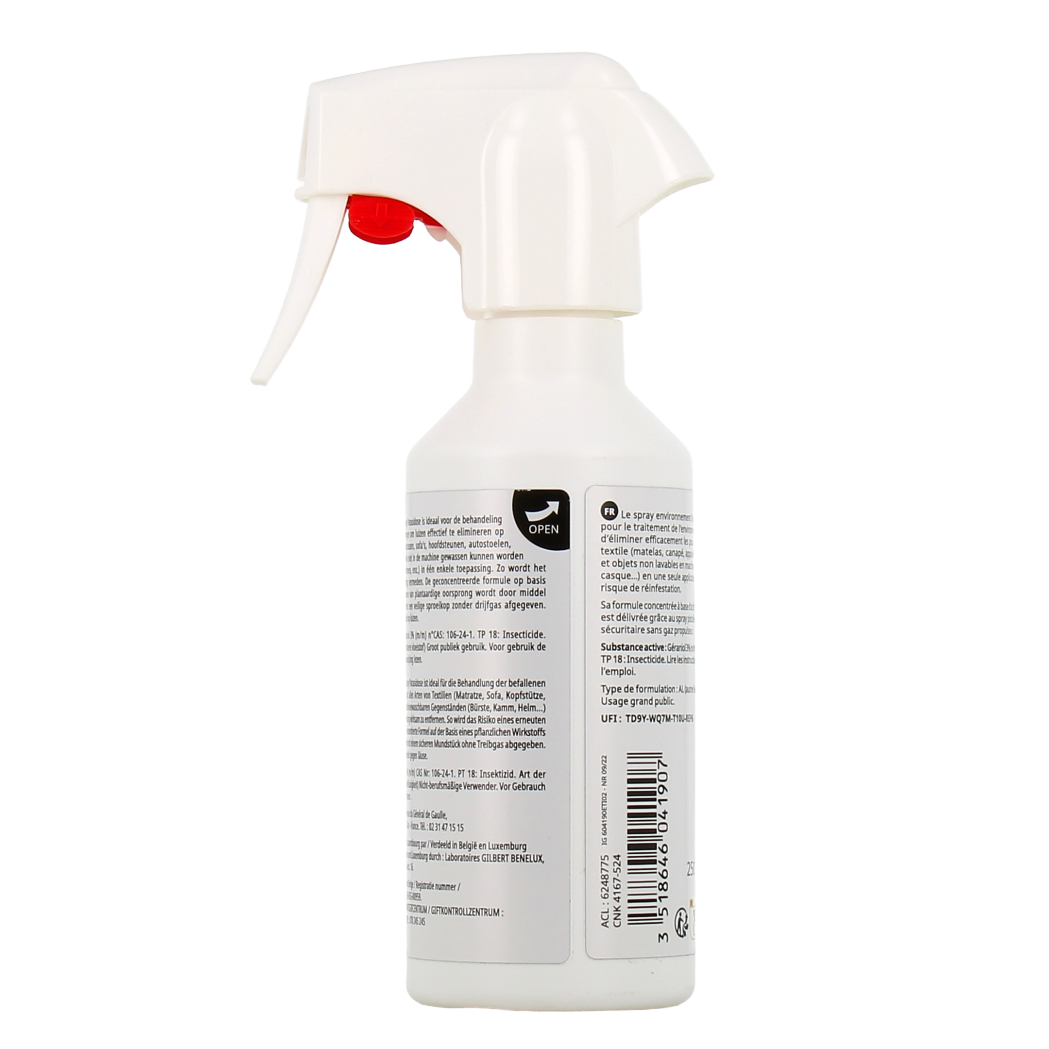 PARANIX ENVIRONNEMENT Spray antiparasitaire, tue les poux et les lentes sur  les tissus 150 ml