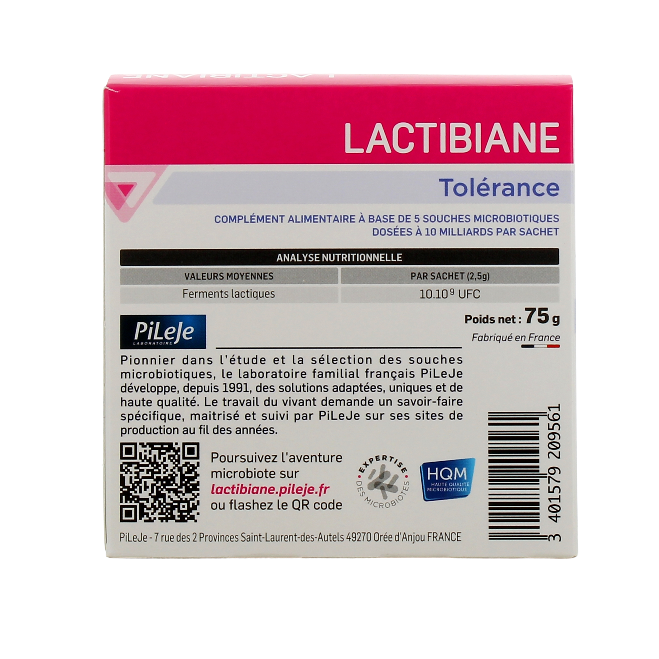 Probiotiques PiLeJe - Lactibiane Tolérance - 30 gélules - Conseils