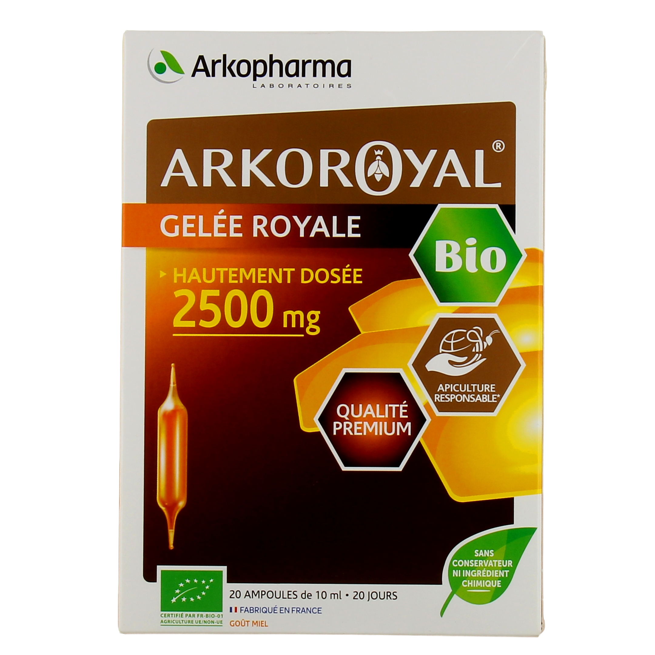 Arkoroyal Gelée Royale Bio 2500 mg, 20 ampoules