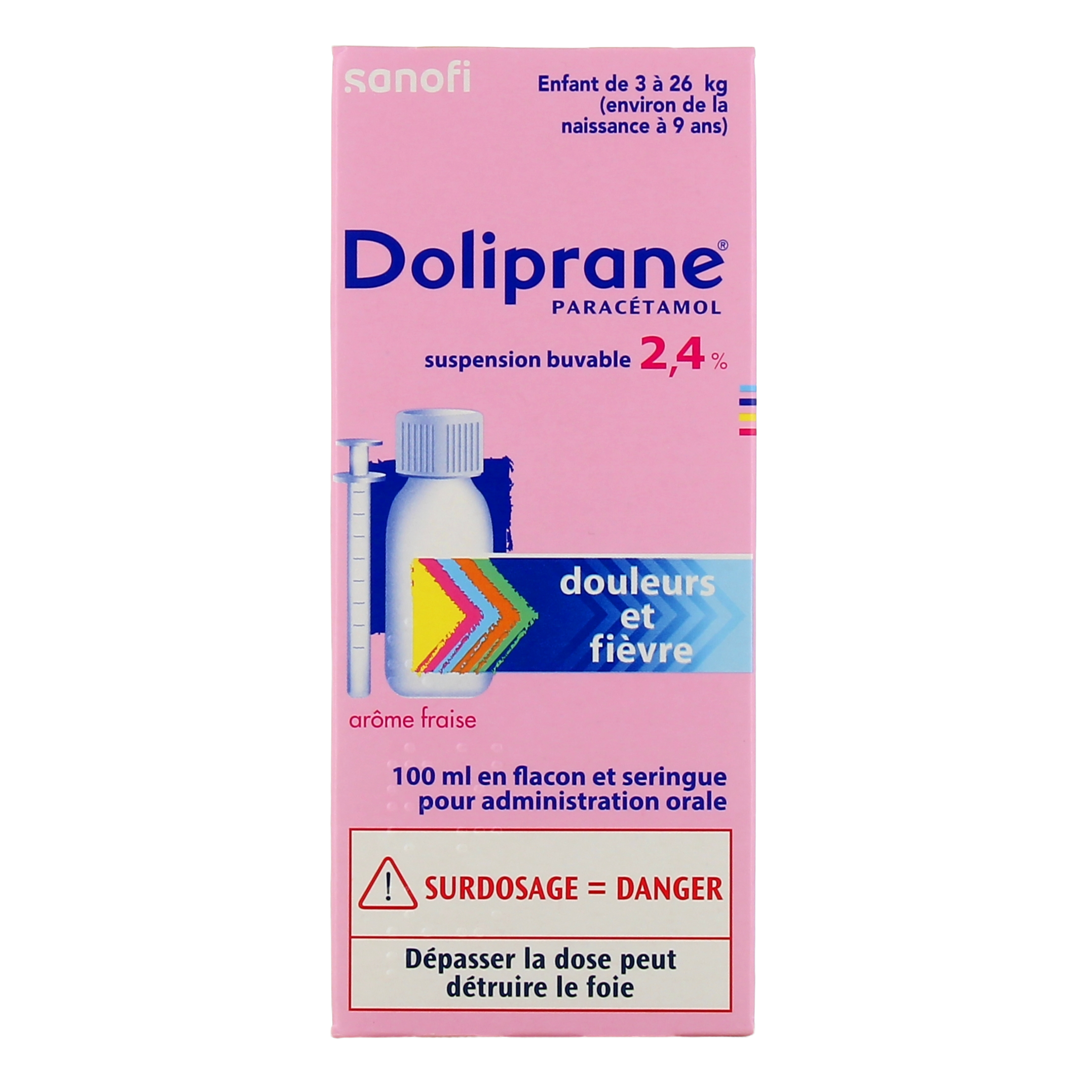 DOLIPRANE NOURRISSONS 2.4% sirop sans sucre Pharmacie du Centre 80300 ALBER