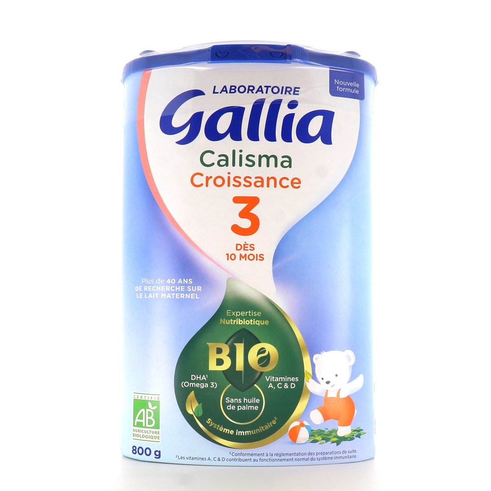 Laboratoire Gallia Calisma 3 Bio, Lait en poudre pour bébé Bio, De 10 à 36  Mois, 800g (Packx3) - Achat / Vente lait de croissance Laboratoire Gallia  Calisma 3 Bio, Lait en
