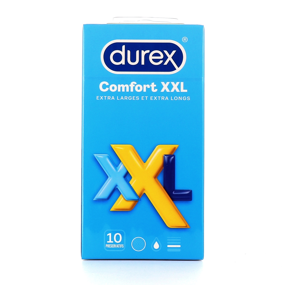 Durex FEELING XL - 10 Préservatifs Fins et Extra Large pour Homme