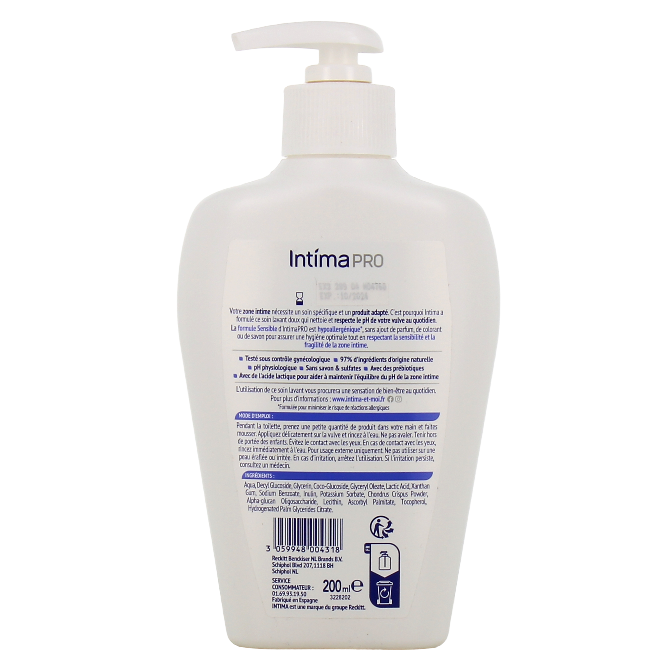 Intima Pro Soin Lavant Intime Quotidien - Action hydratante, Apaisante