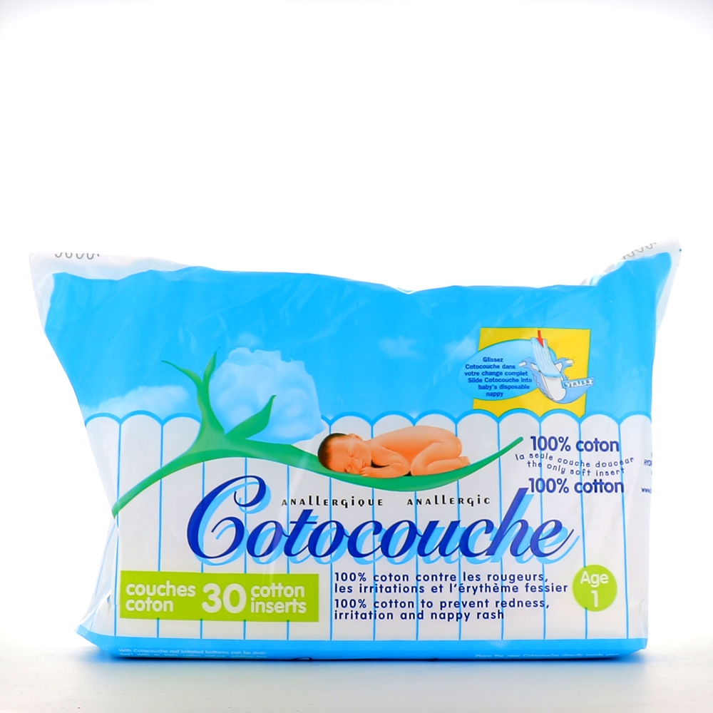 Cotocouche couches 100% coton x30 - Pharmacie des Drakkars