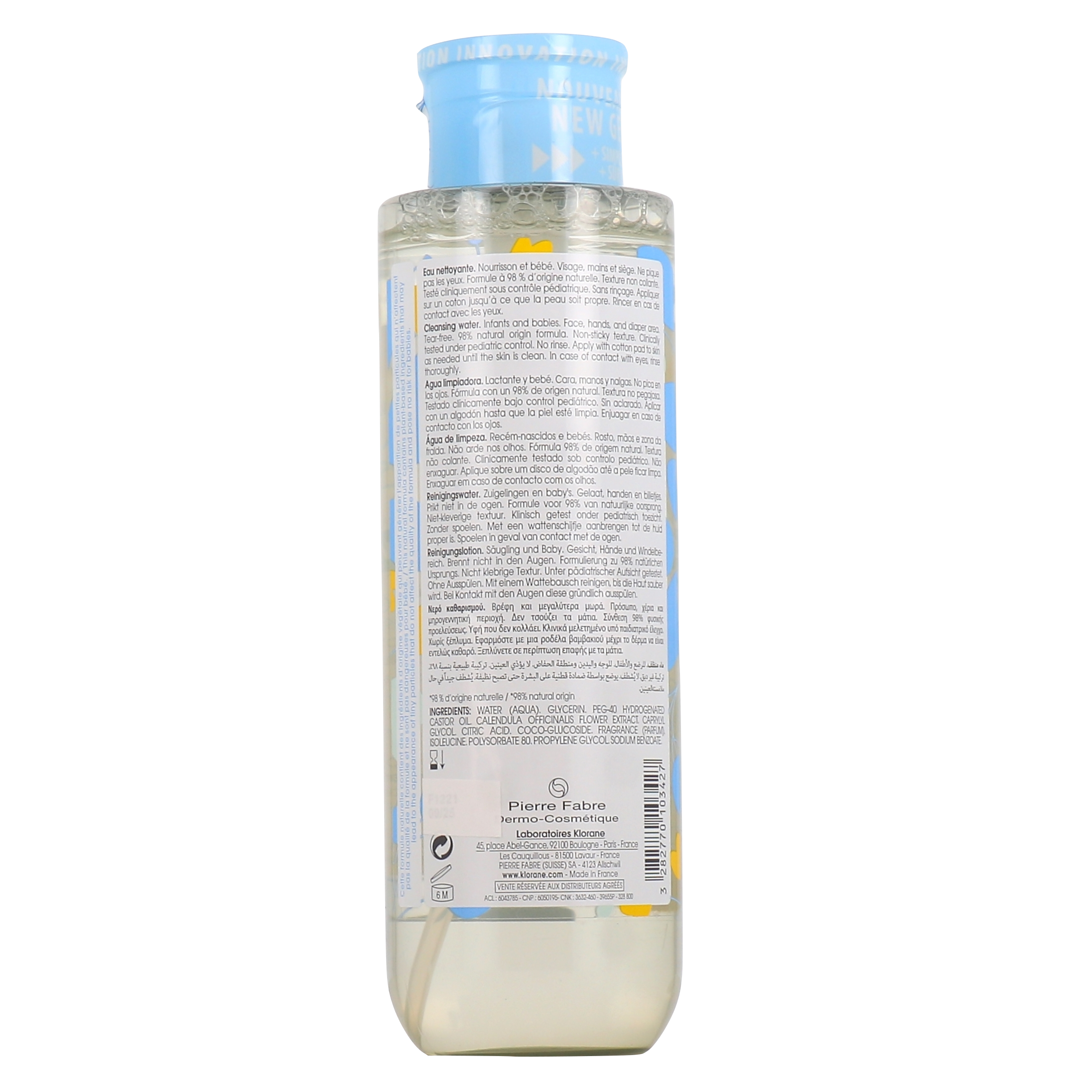 Klorane Bébé eau nettoyante micellaire 750ml