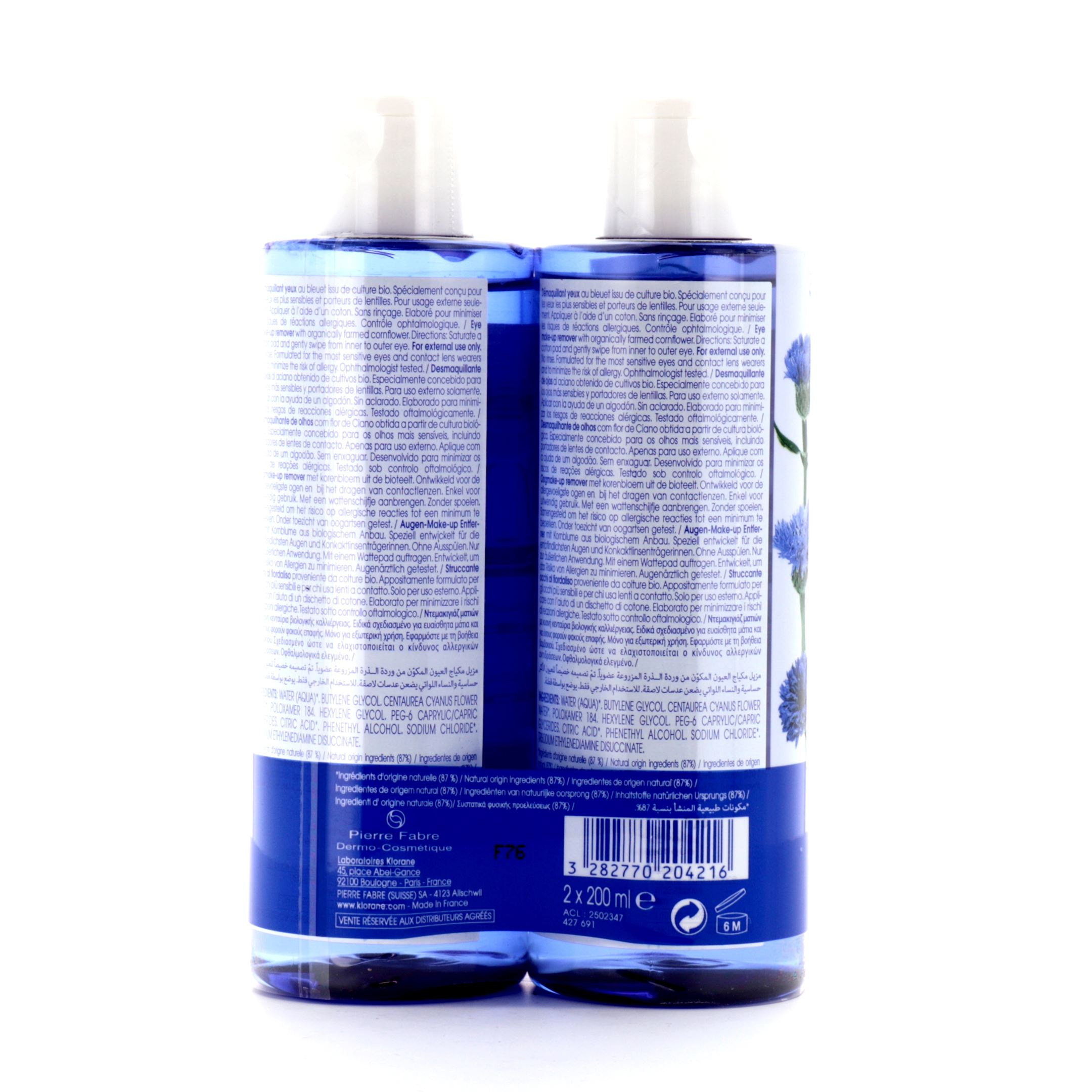 Klorane Bleuet Démaquillant Yeux Sensibles Waterproof 100ml