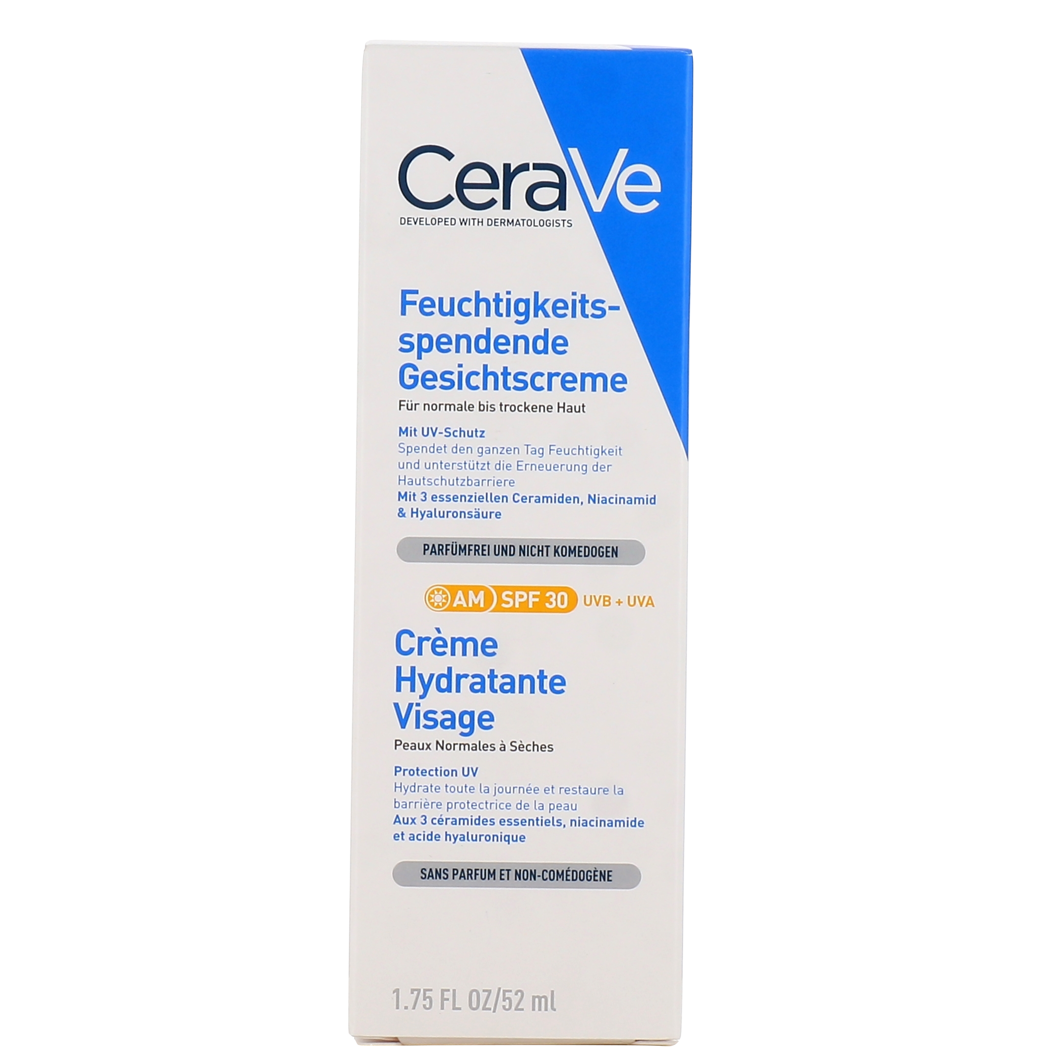 Cerave Crème Hydratante Visage Spf30 Peau Normale à Sèche