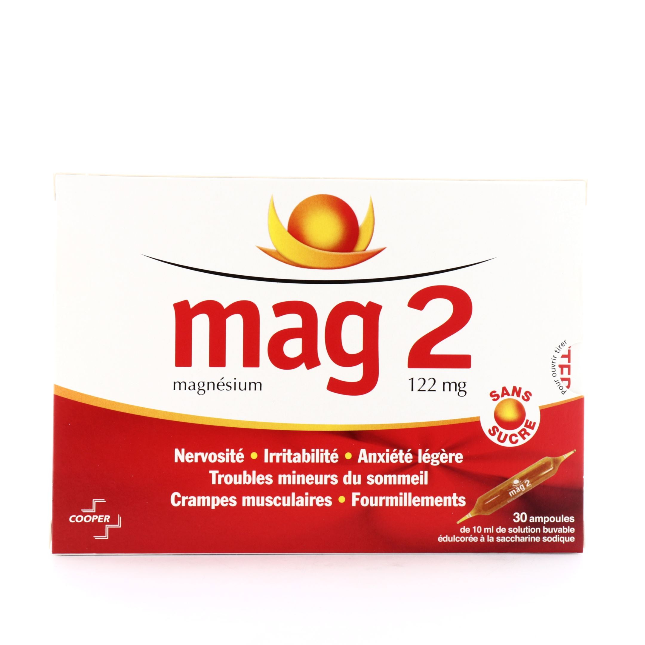 Mag 2 Magnésium 122 mg sans sucre - 30 ampoules buvables