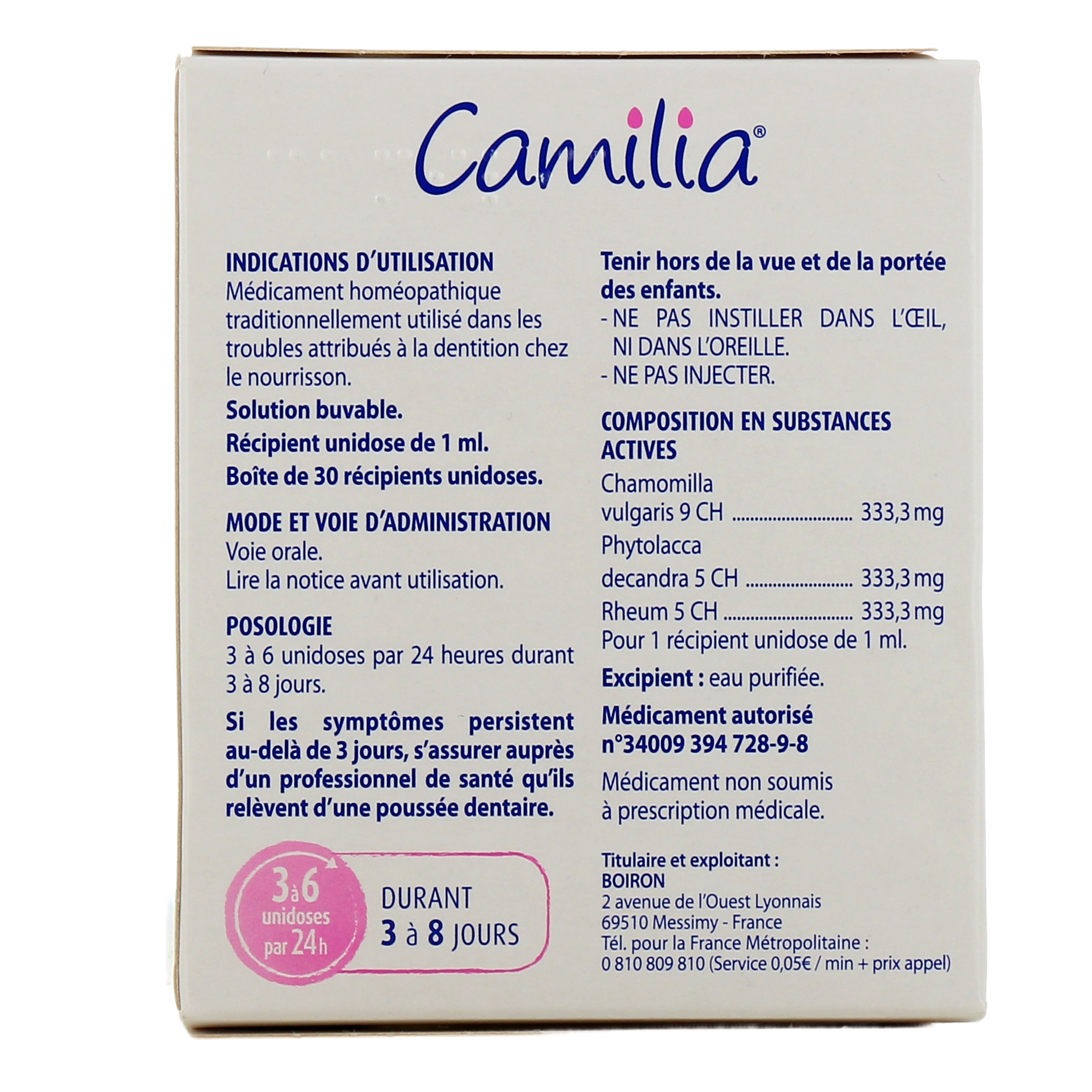 Camilia - 30 unidoses de 1 ml