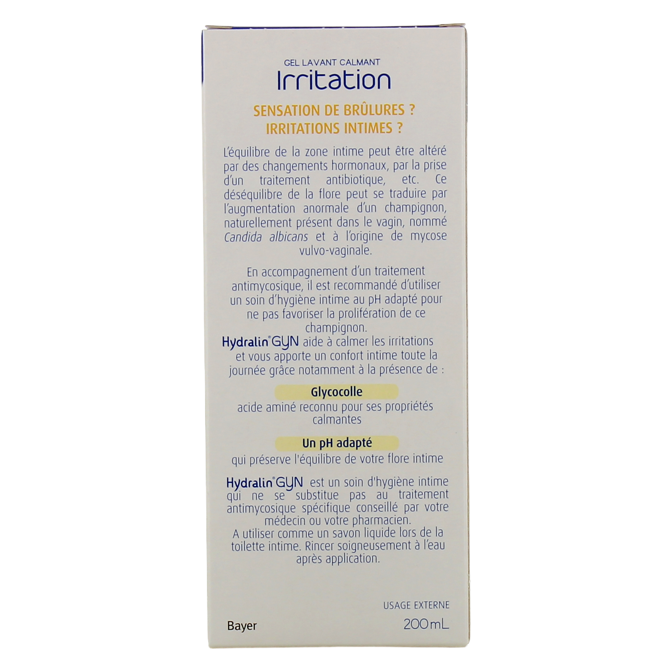 GYN HYDRALIN, solution pour usage externe