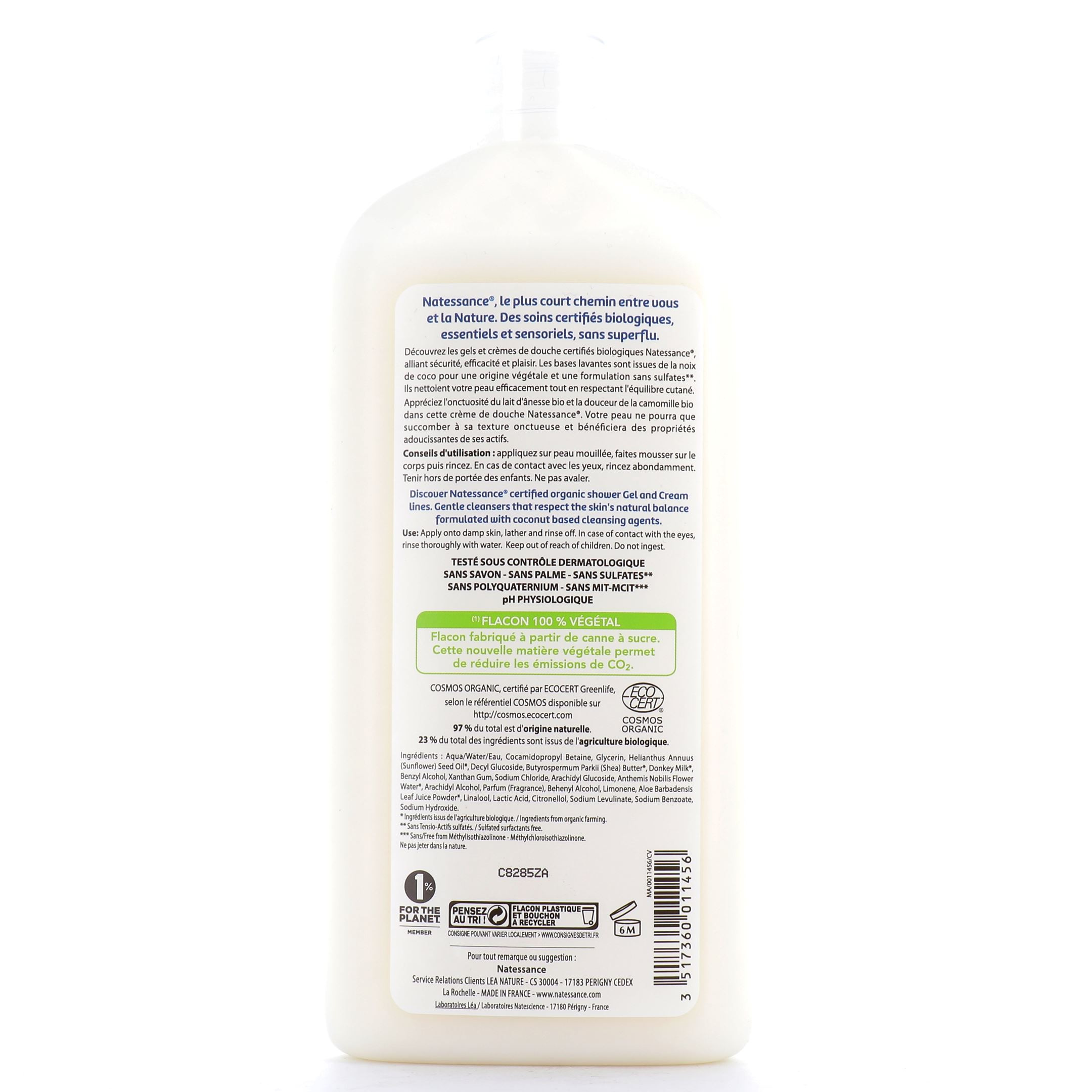 Natessance Hygiène Douche Creamy Milk Camomile without Sulphates - Organic  - 500 ml