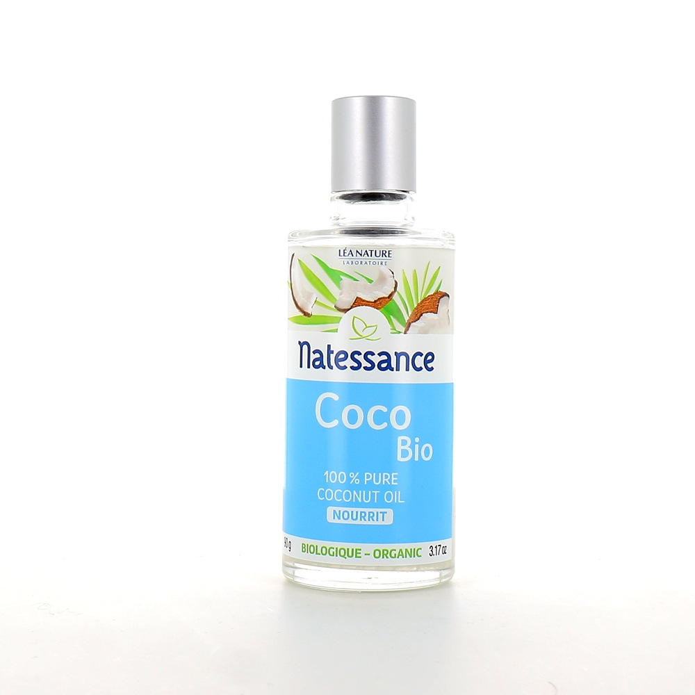 Huile de coco Bio 100% pure Natessance - Pot de 200 ml
