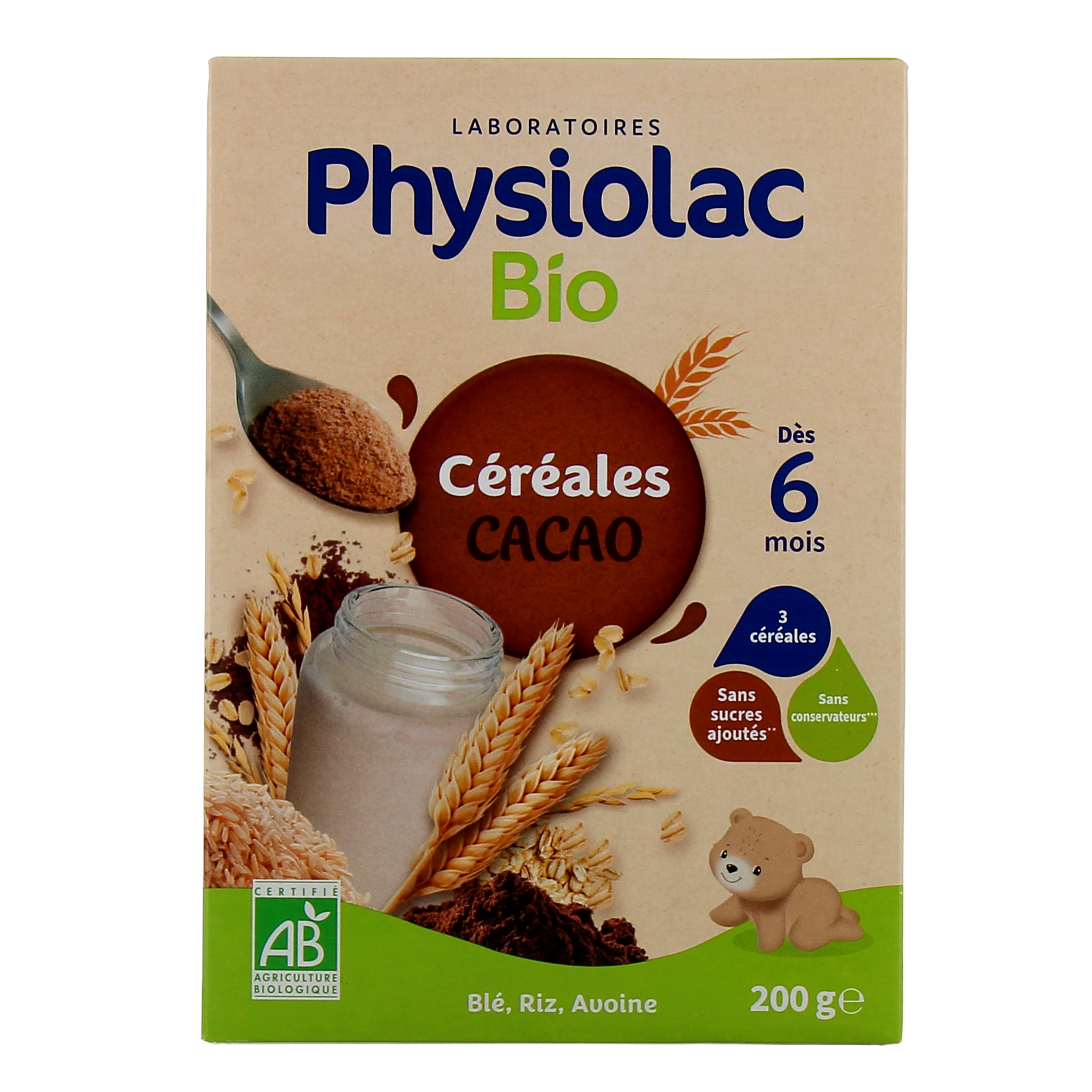 Céréales Bébé Physiolac Bio Cacao - Diversification alimentaire