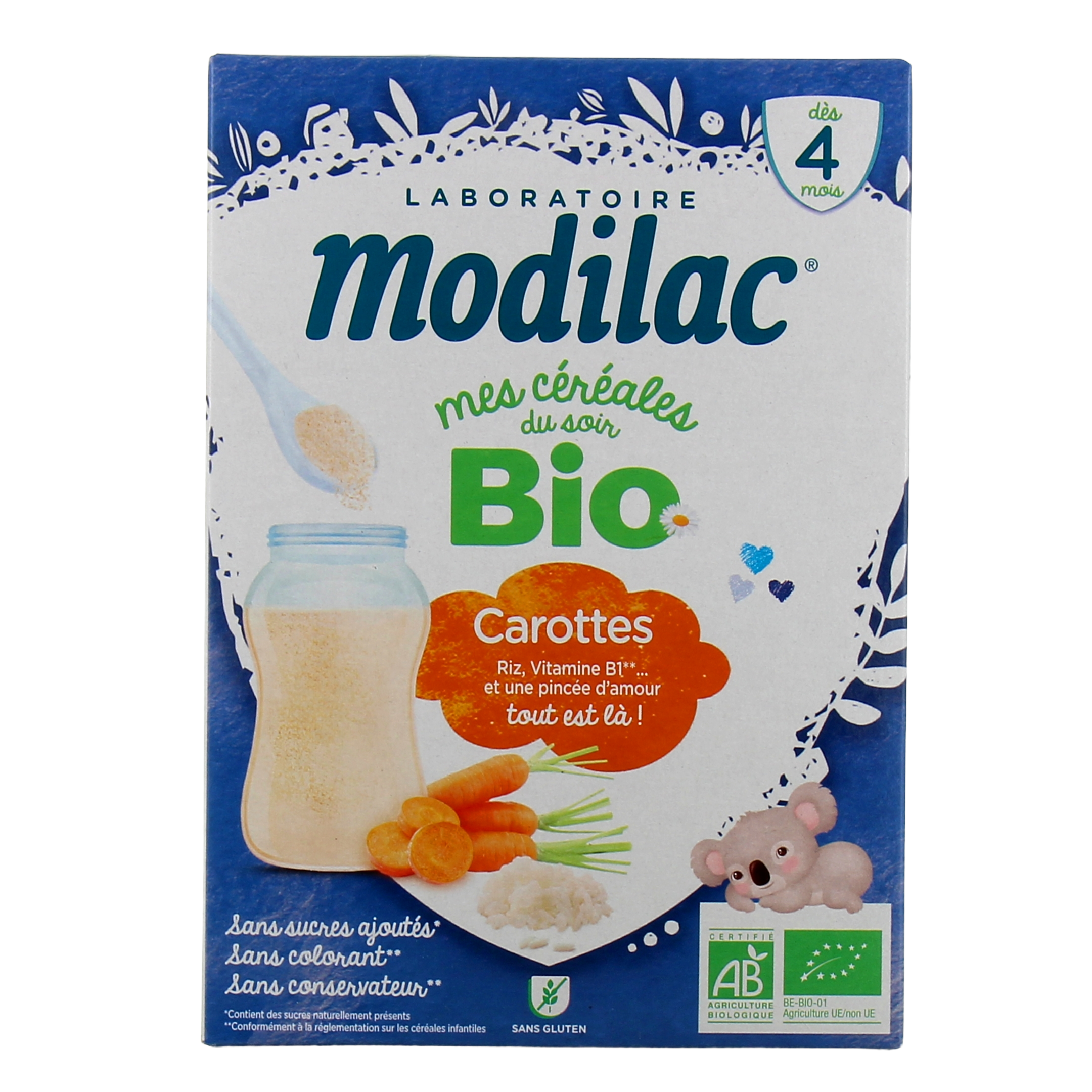 Modilac Mes Céréales Bio Nature Dès 4 mois - 250g
