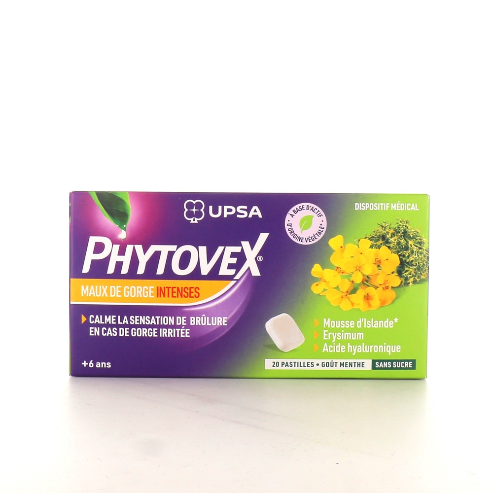UPSA Phytovex pastilles pour le mal de gorge intense
