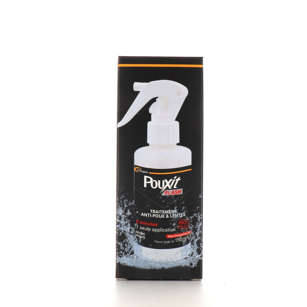Pouxit Flash Spray Anti-Poux et Lentes 5 min 100% Efficace 150 ml