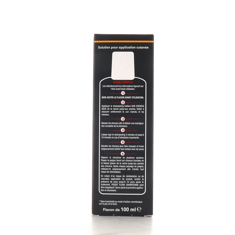 POUXIT - Flash - Lotion spray anti-poux et lentes - Agit en 1 application  de 5 minutes seulement - Traitement du cuir chevelu - 150 ml