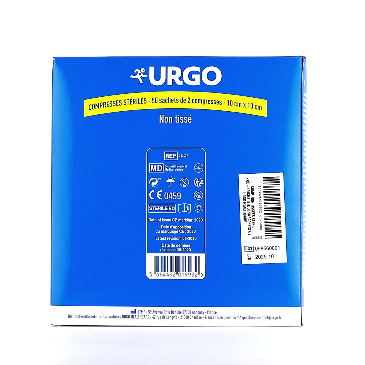 Urgo Compresses Stériles Non Tissé 10 x 10cm 10 sachets de 2 compresses :  Everything Else 
