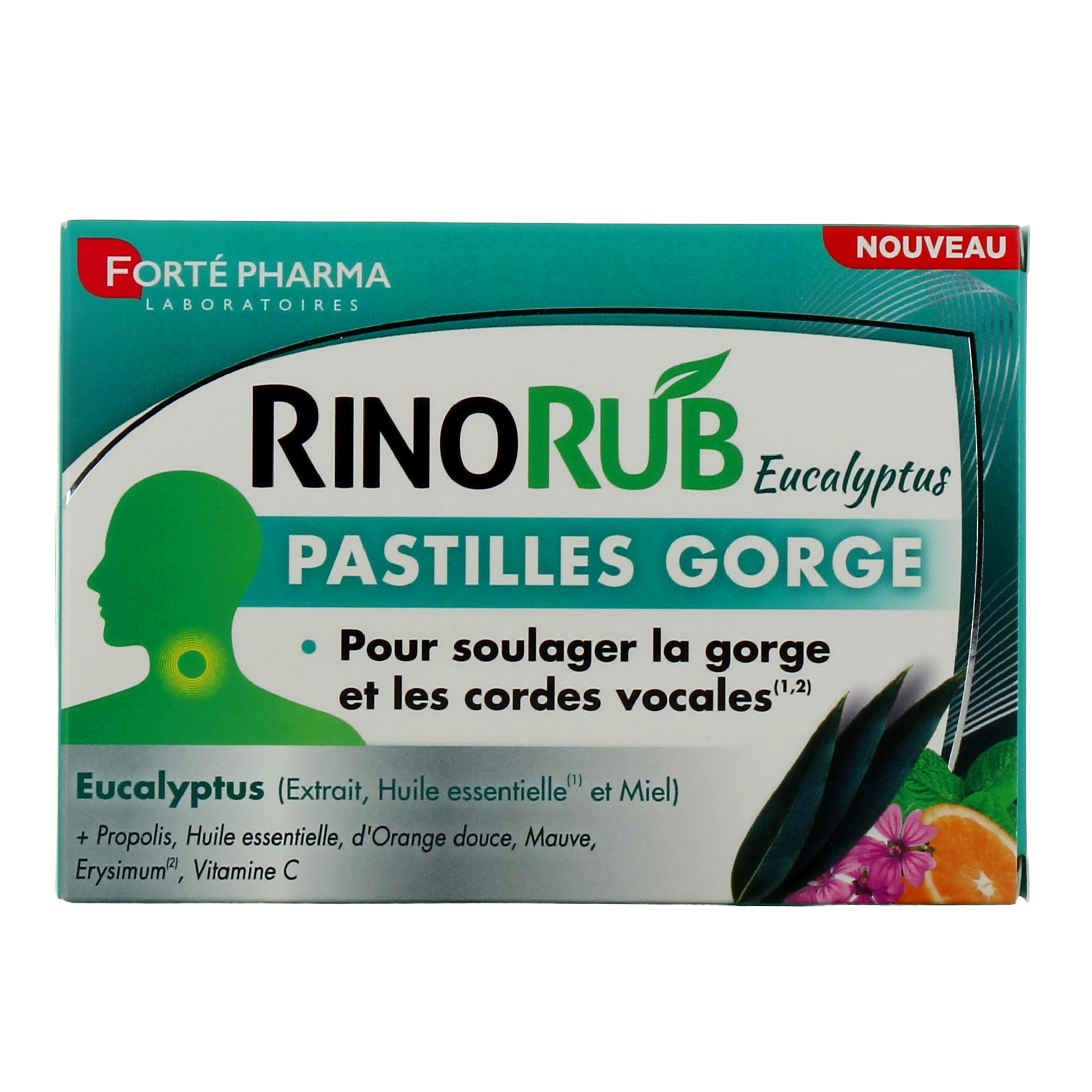 Forté Pharma RinoRub Pastilles Gorge Eucalyptus 20 Comprimés