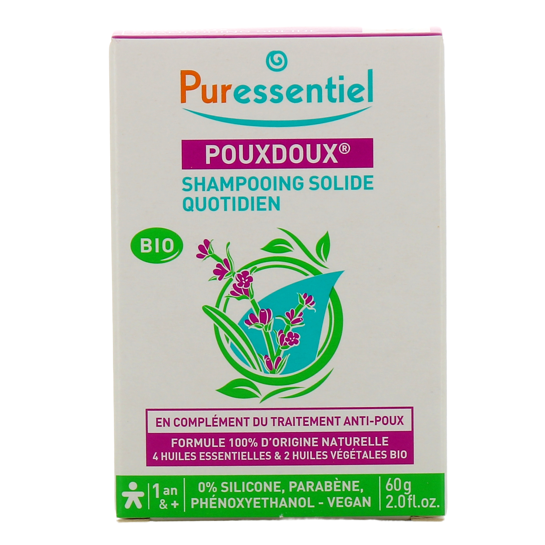 Puressentiel Pouxdoux shampooing solide - Prévention anti poux