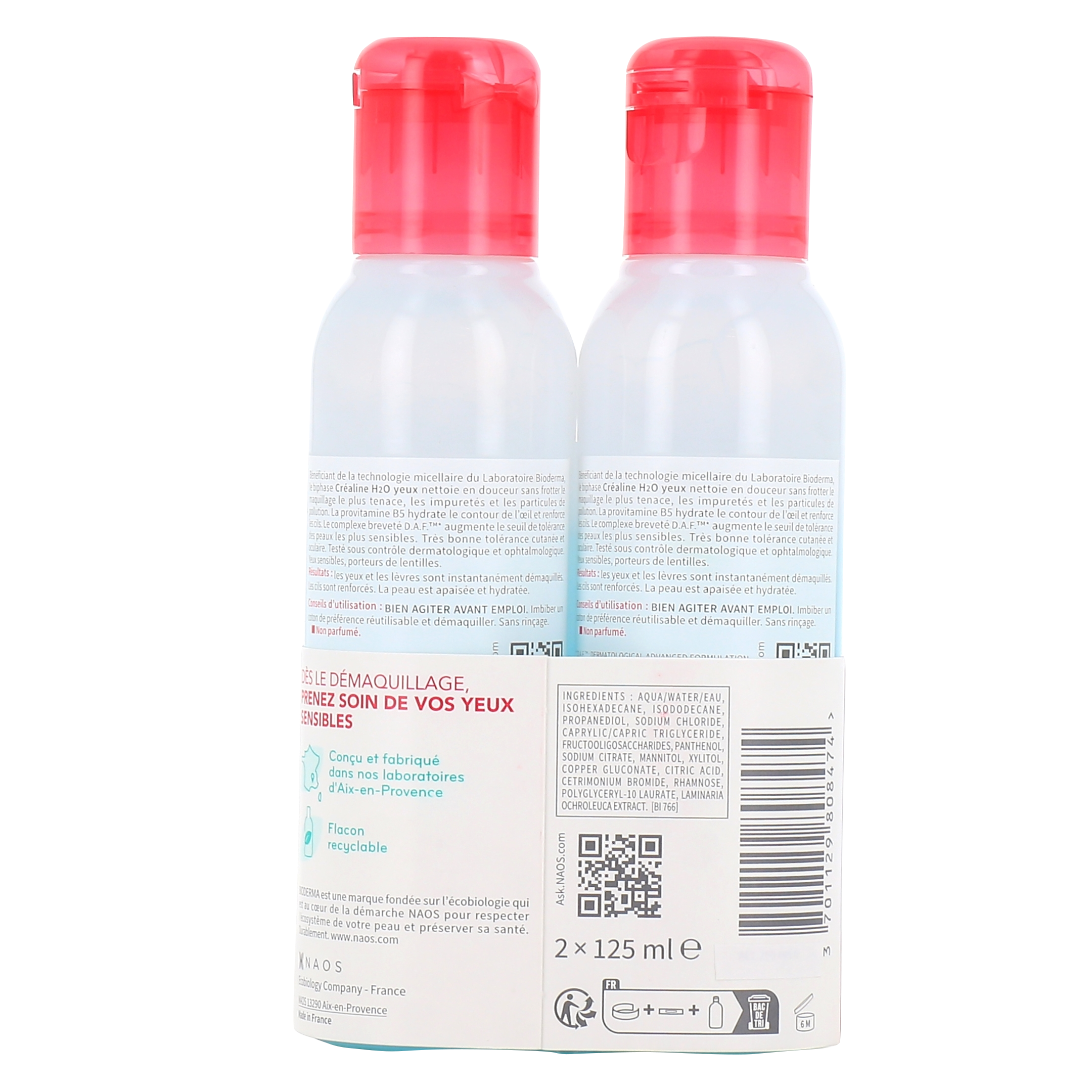 Créaline H2O lingettes  Lingettes démaquillantes pour peau sensible