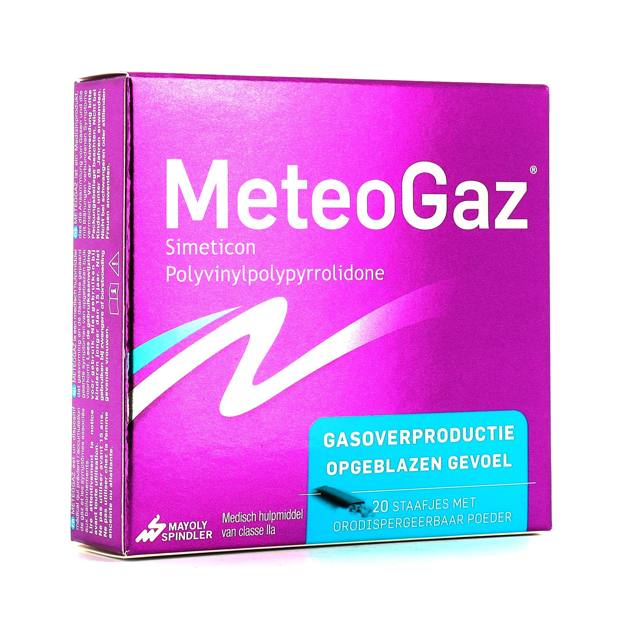MeteoGaz Simeticone Polyplasdone sticks poudre orodispersible