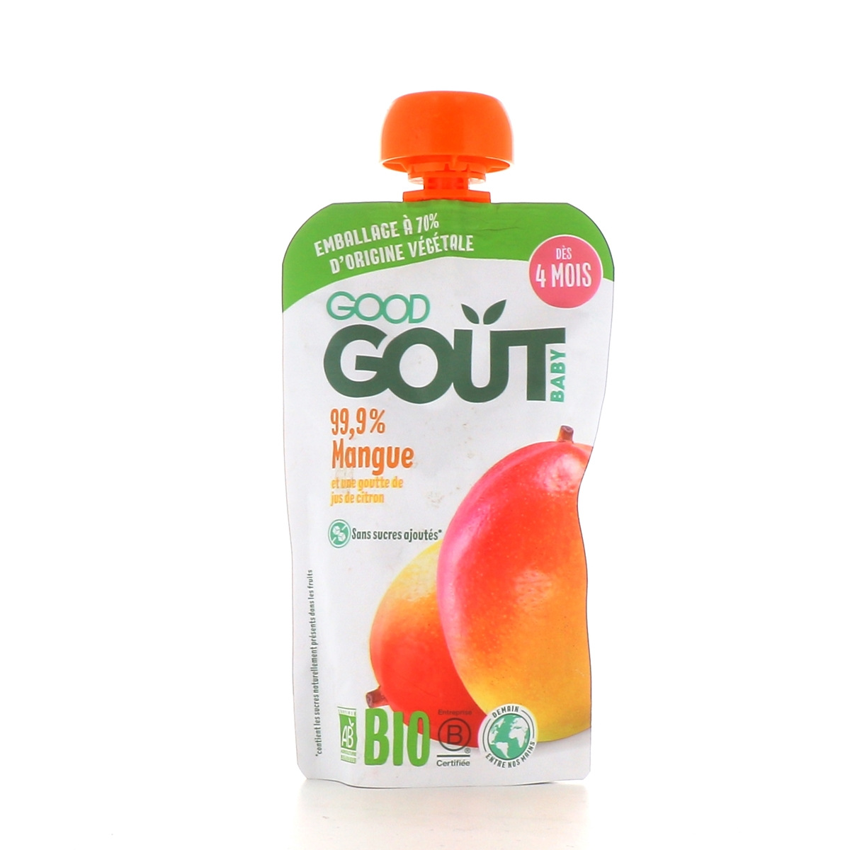 Gourdes Fruits Mangue bio pour Bébé dès 4 mois - Good Goût