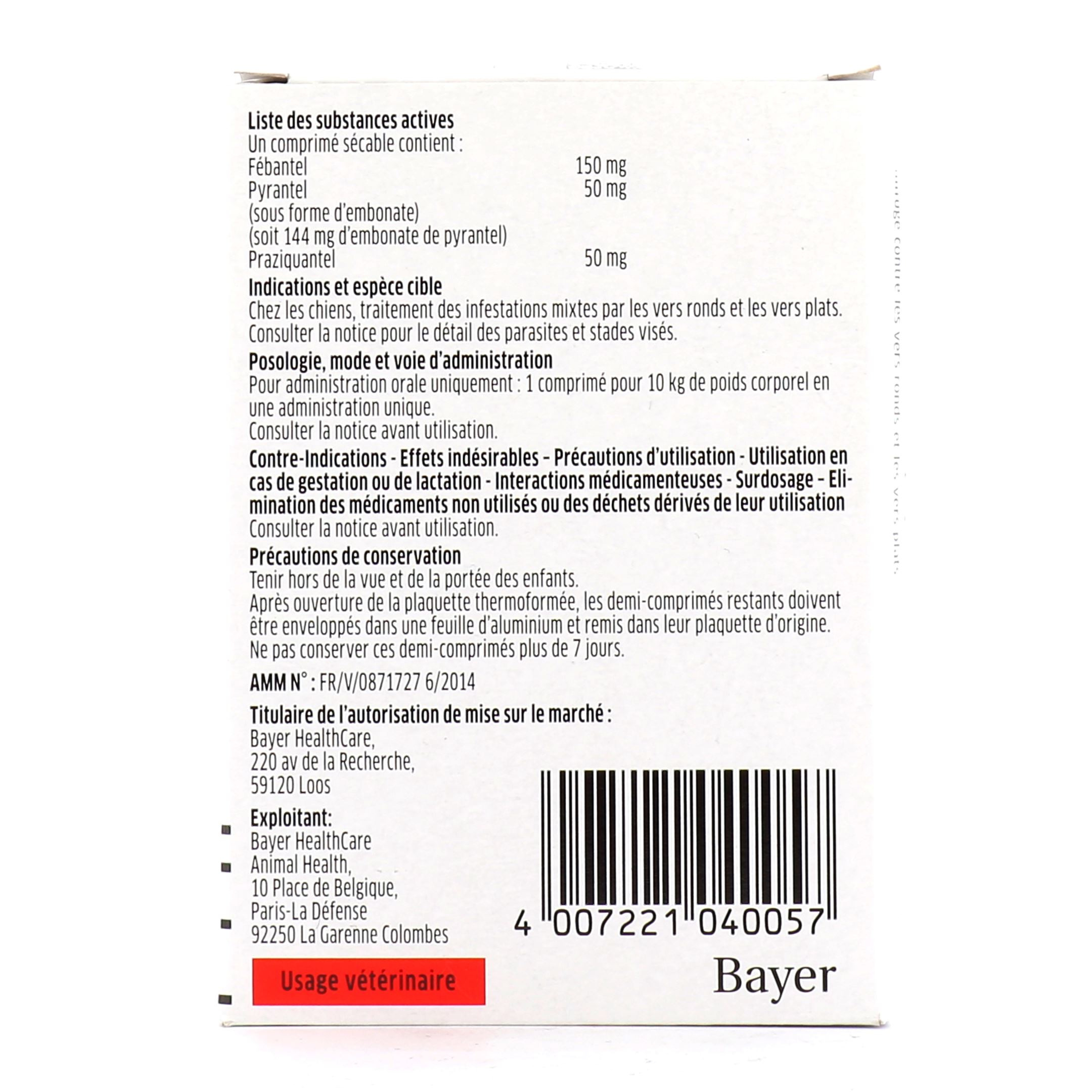 Drontal P™ - Vermifuge pour chiens - Bayer / Direct-Vet