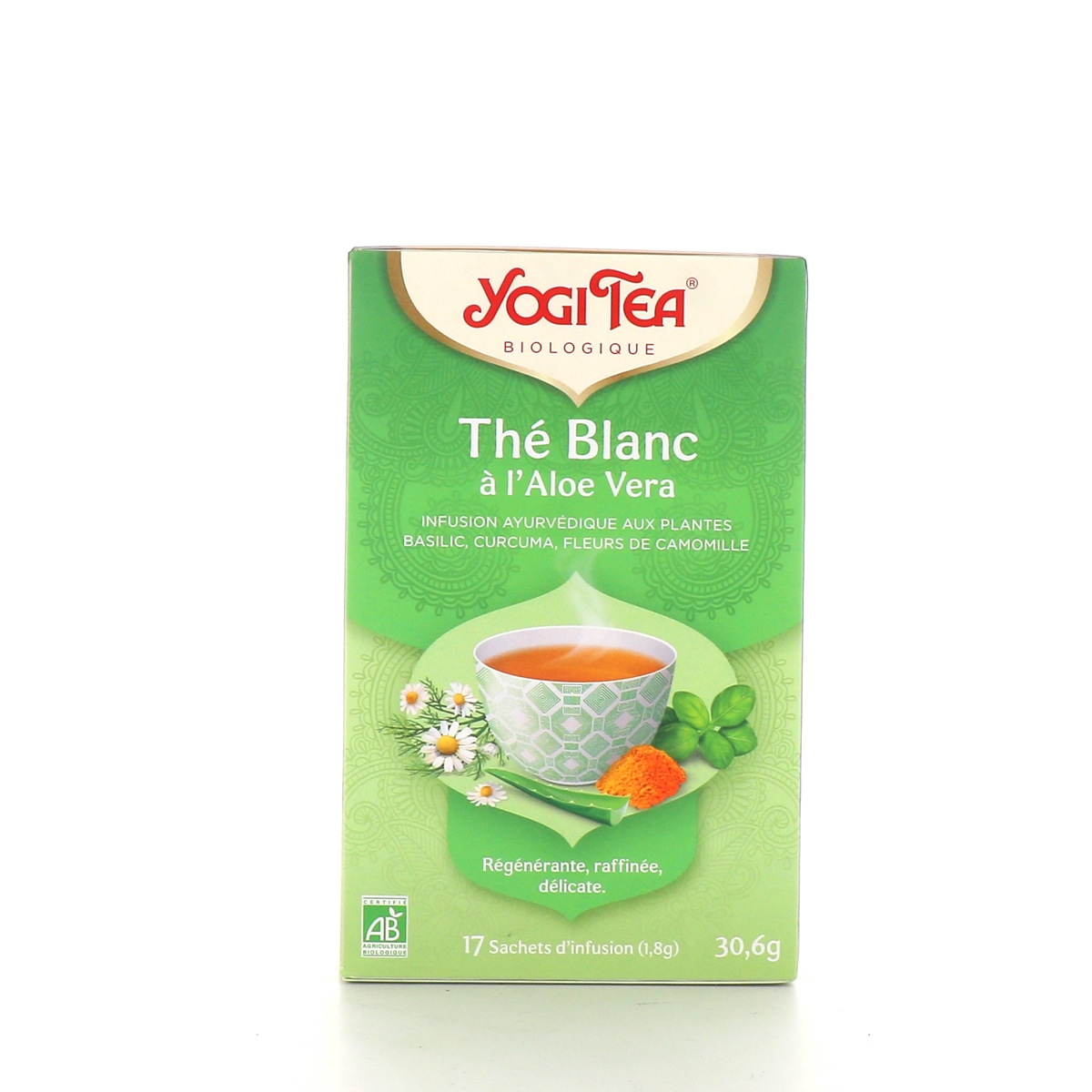 Yogi Tea Infusion Thé Blanc à l'Aloe Vera Bio, 17 sachets