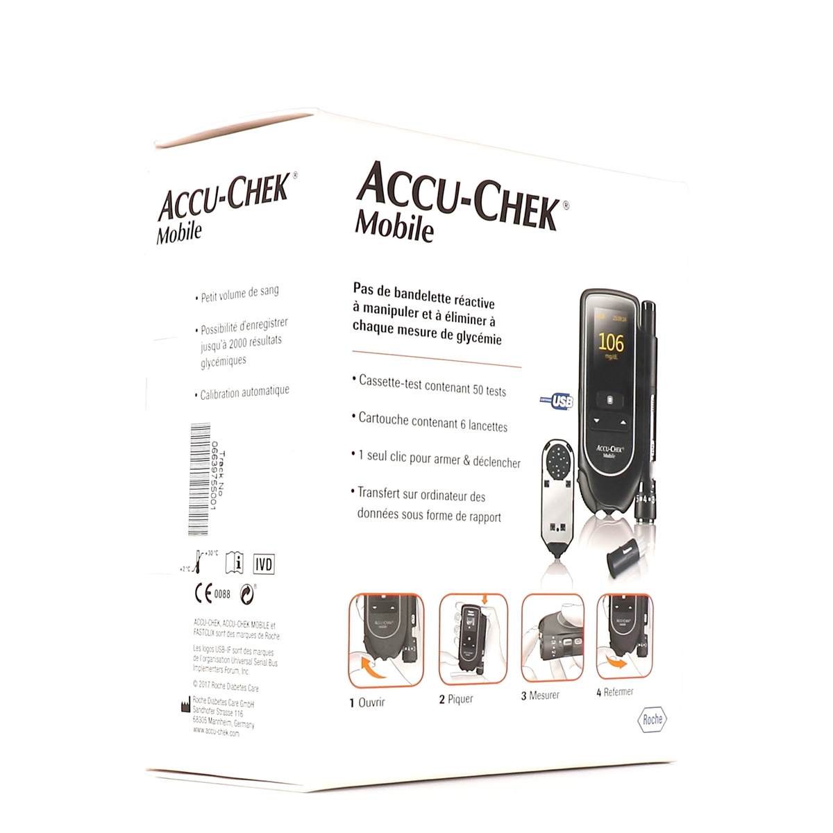 Accu-Check MOBILE Lecteur de glycémie kit complet