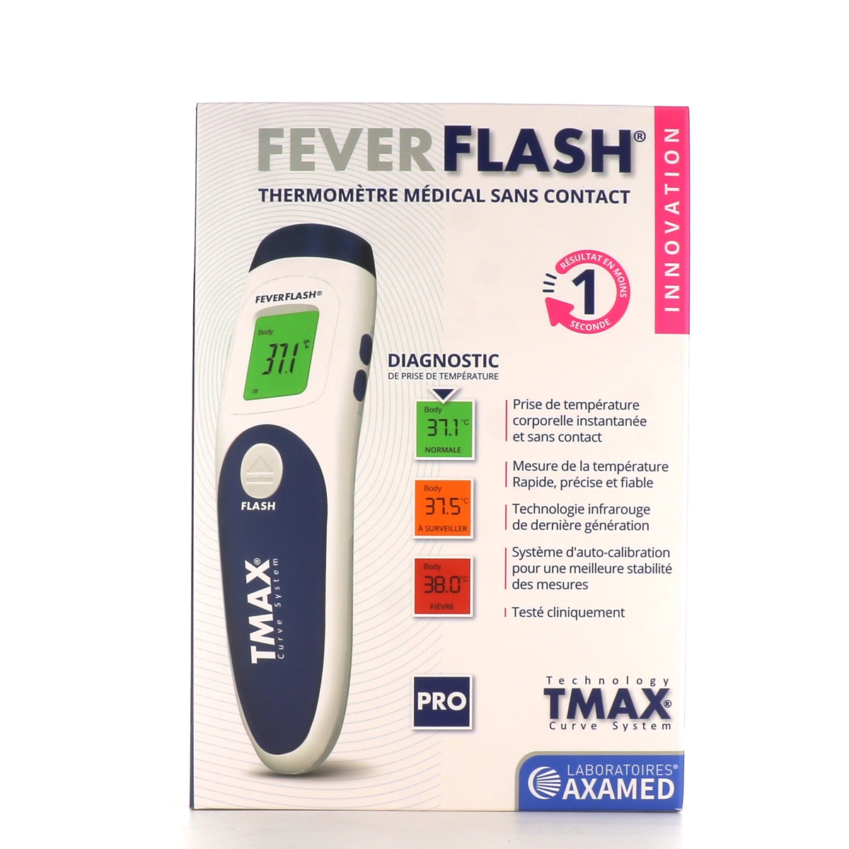 Thermomètre sans contact FEVERFLASH® TMAX55 - Laboratoires AXAMED