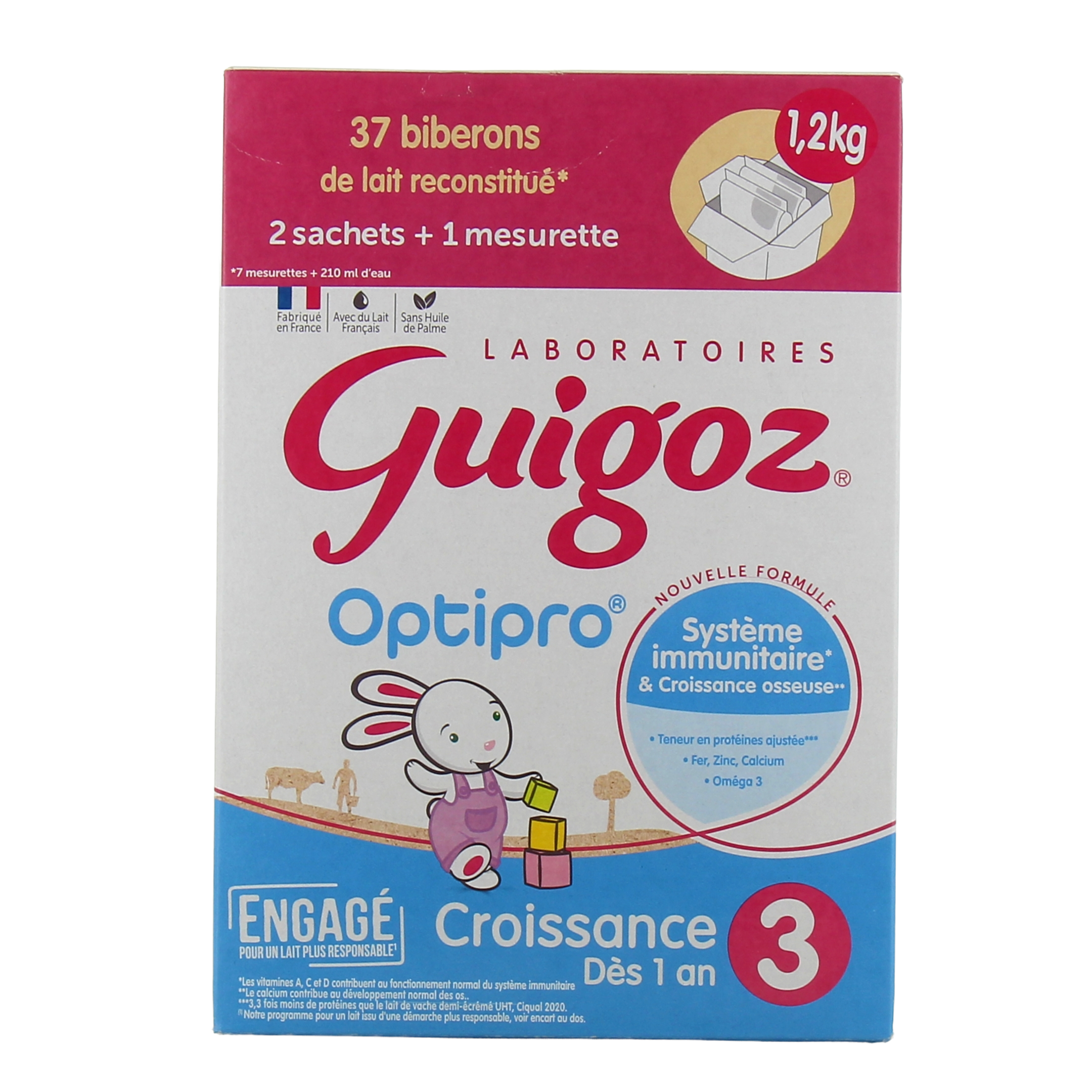 Le lait croissance 3ème âge bio Guigoz est un lait de suite pour  nourrissons à partir de 10 mois.
