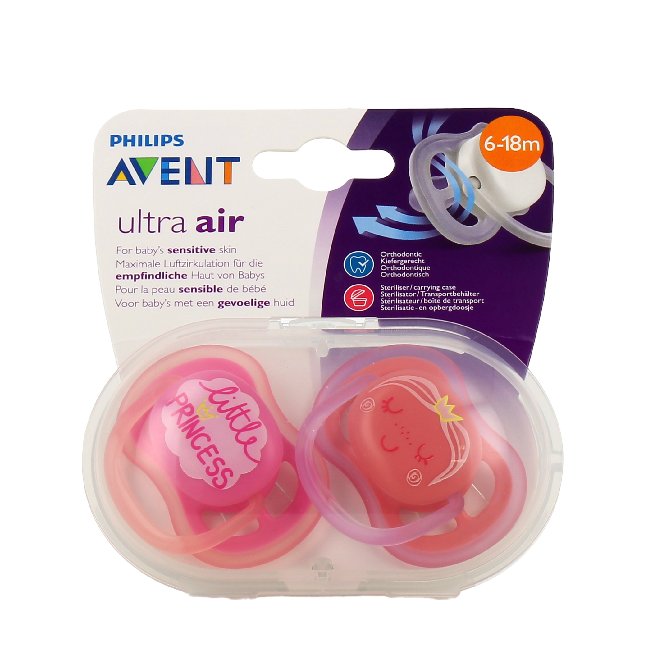Pack 2 Sucettes Ultra air Happy 6 - 18 mois - AVENT PHILIPS