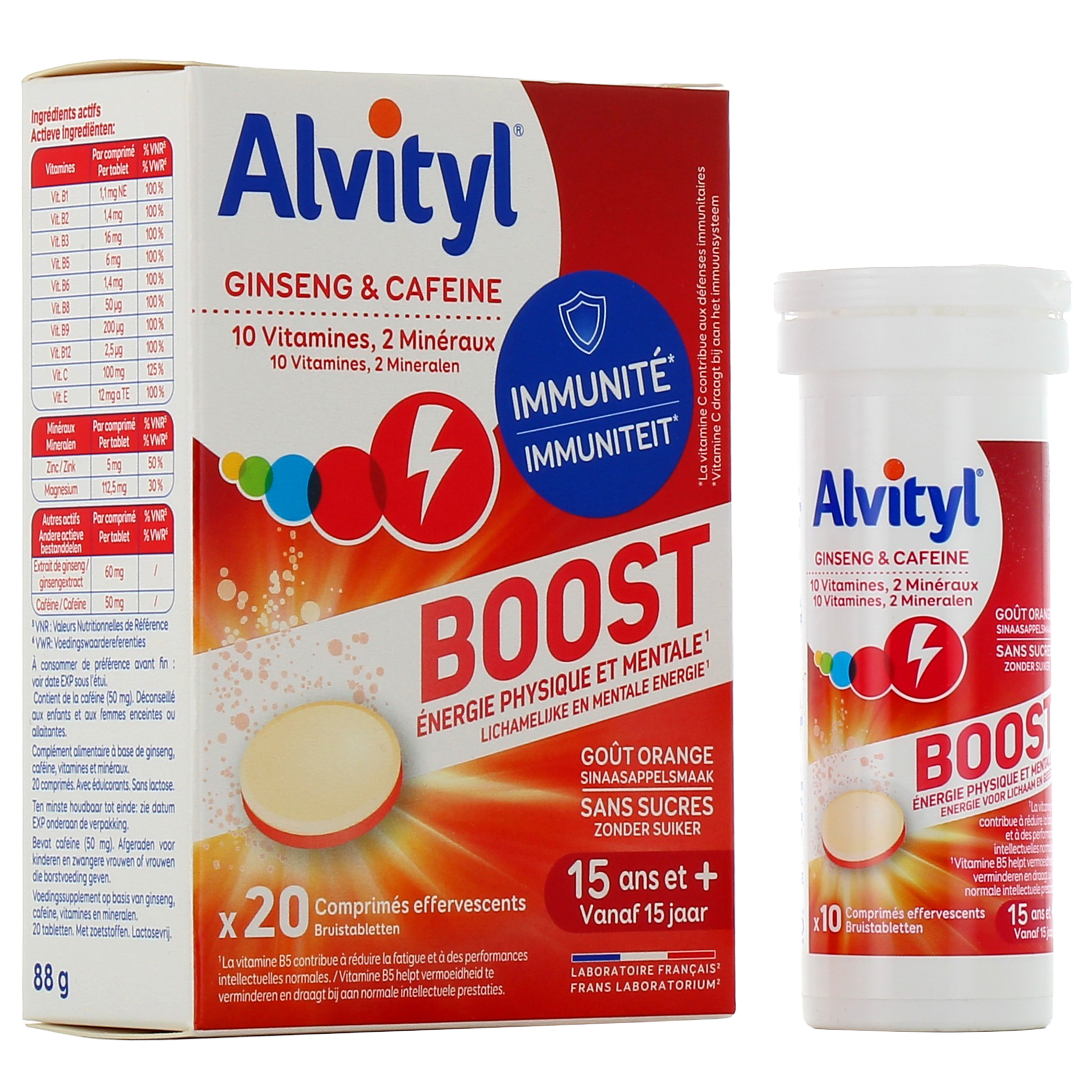 Alvityl Boost Ginseng et Caféine 20 comprimés