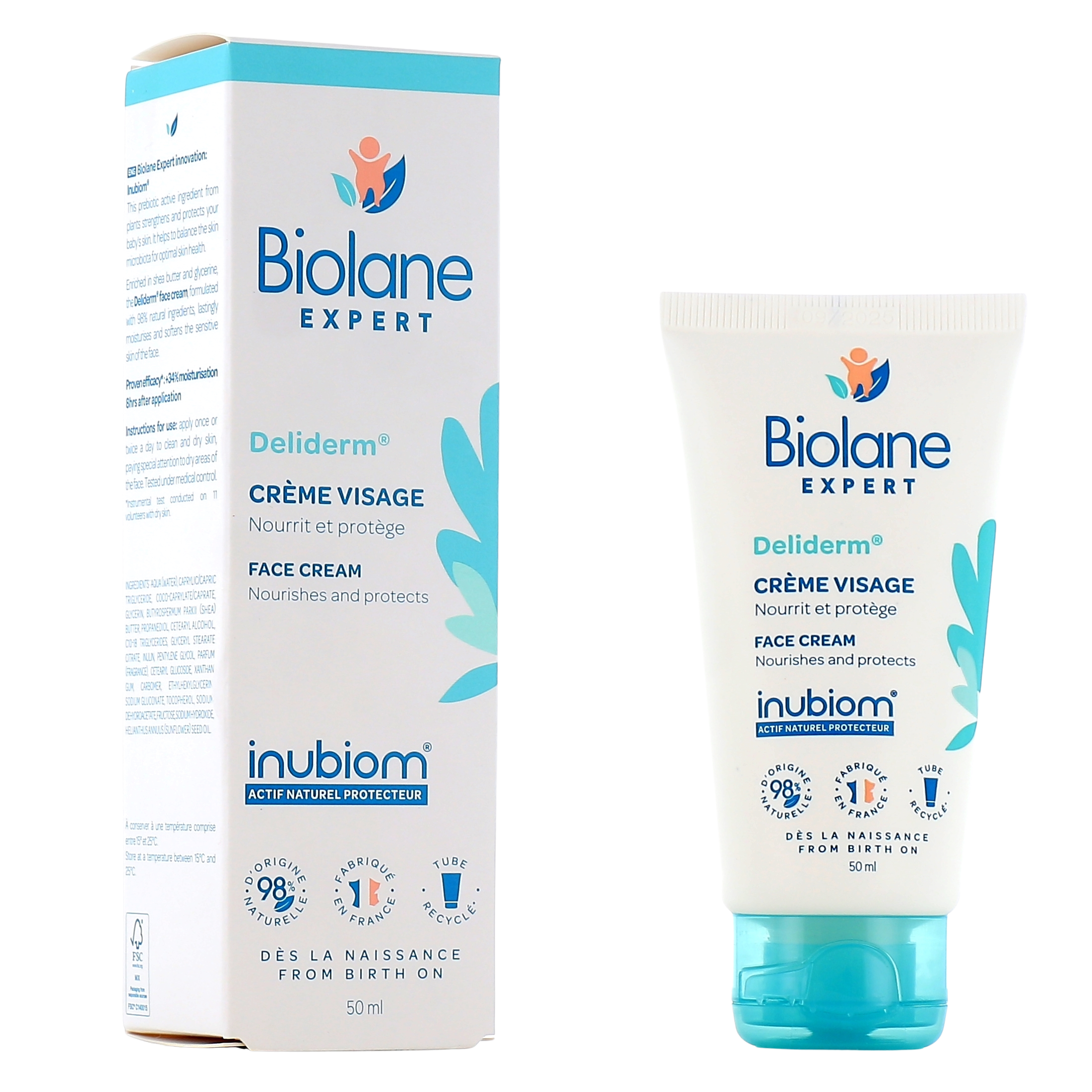 Biolane - Creme hydratante bebe bio - Nourrit et protège le visage