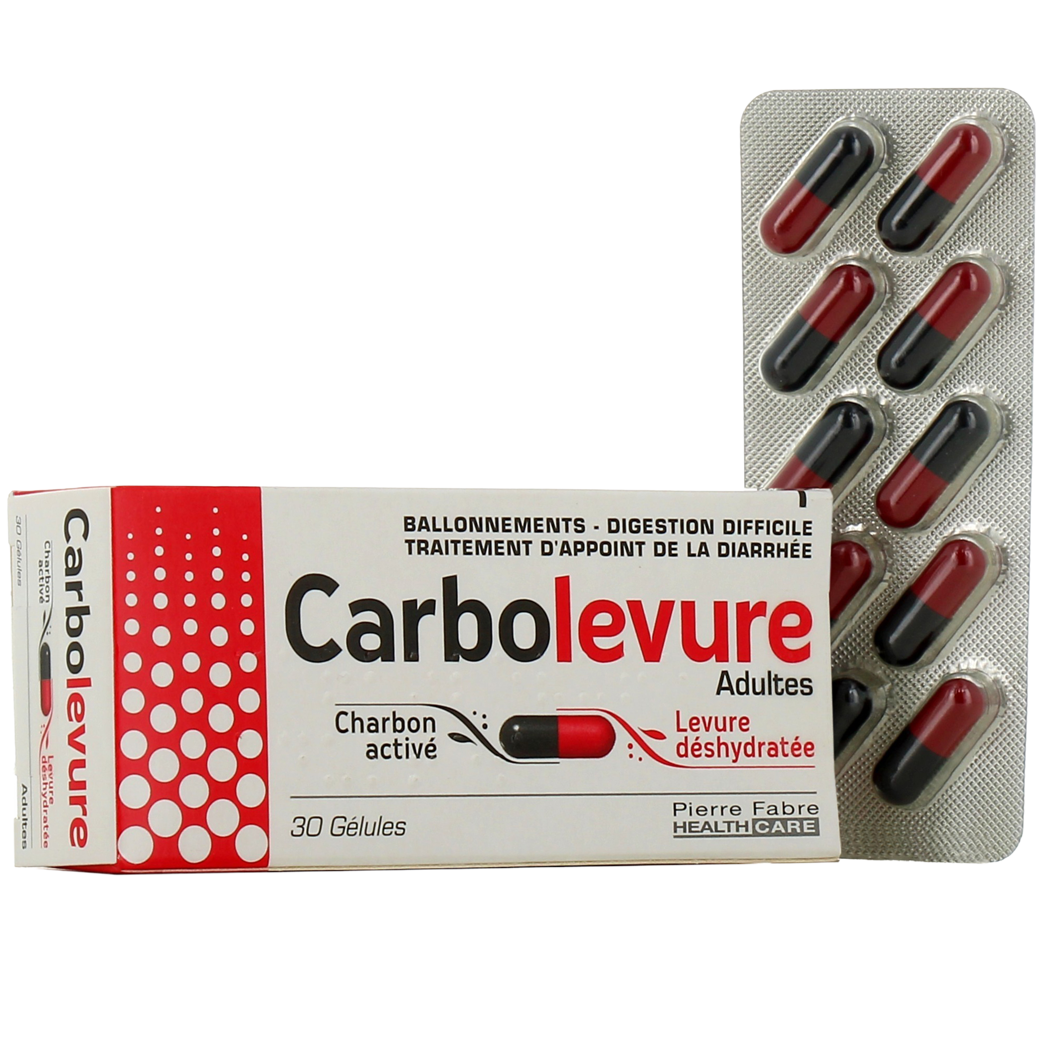 Carbolevure Adultes 30 gélules - Pharmacie des Drakkars