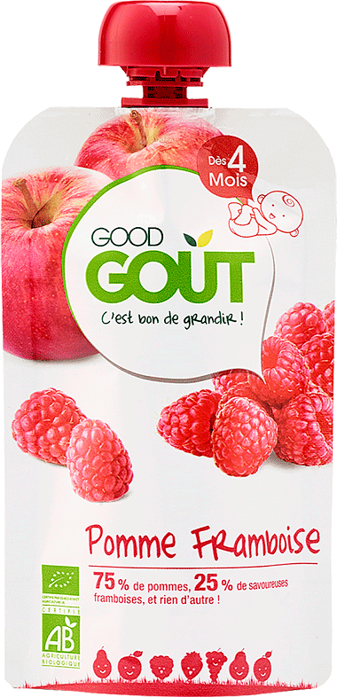 Good Goût - BIO - Fabriqué en France - Purée de Fruits - Compote pour bébés  - Pack de 10 gourdes de 120g - Banane - dès 4 Mois 1.0 unité : :  Epicerie