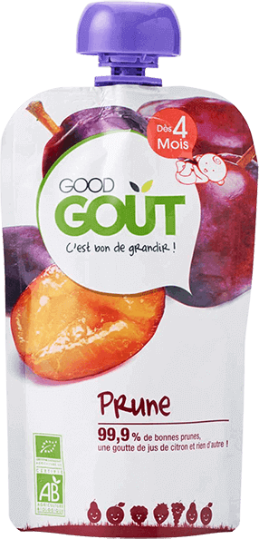 Good Goût - BIO - Fabriqué en France - Purée de Fruits - Compote pour bébés  - Pack de 10 gourdes de 120g - Banane - dès 4 Mois 1.0 unité