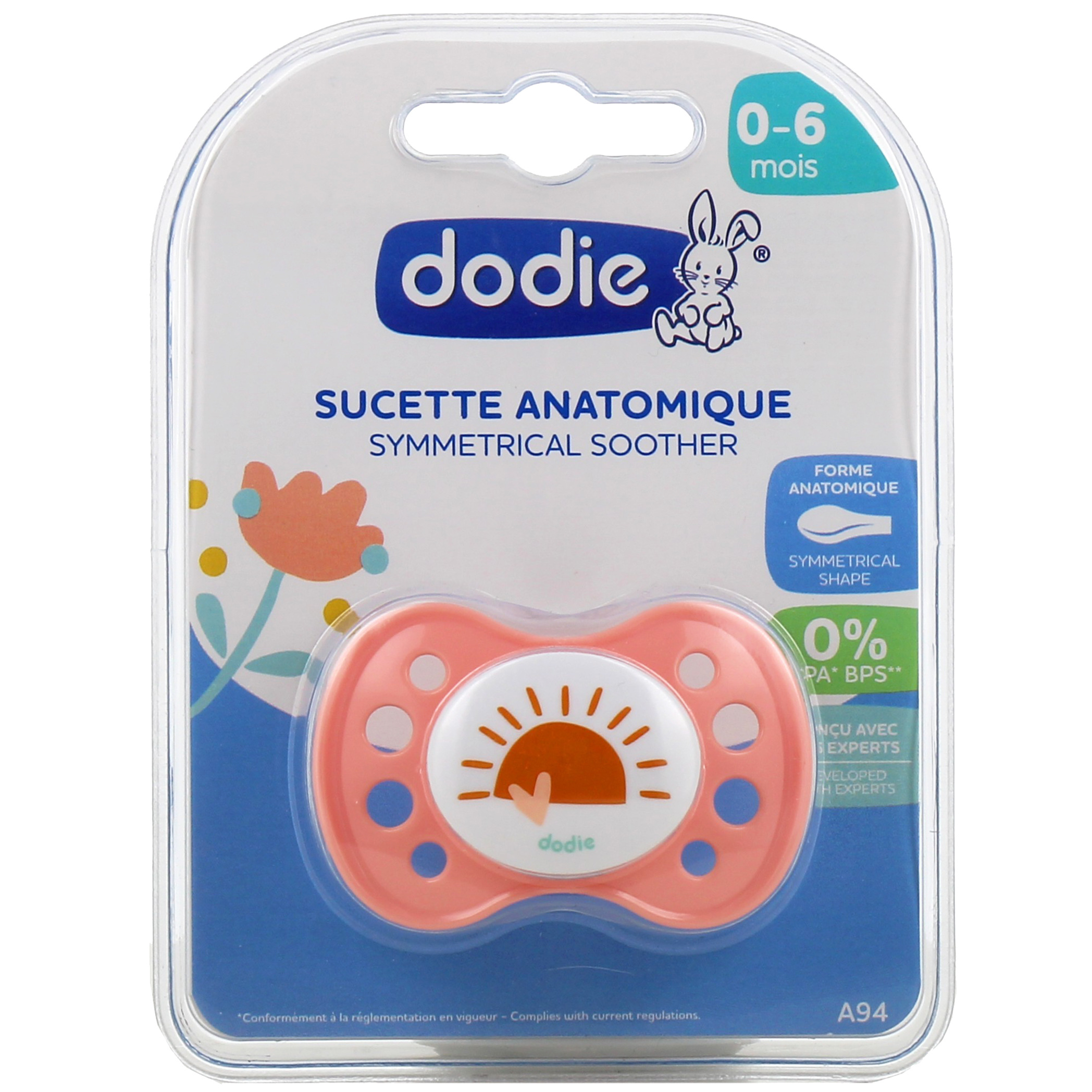 Sucettes anatomiques en silicone Dodie 0-6 mois