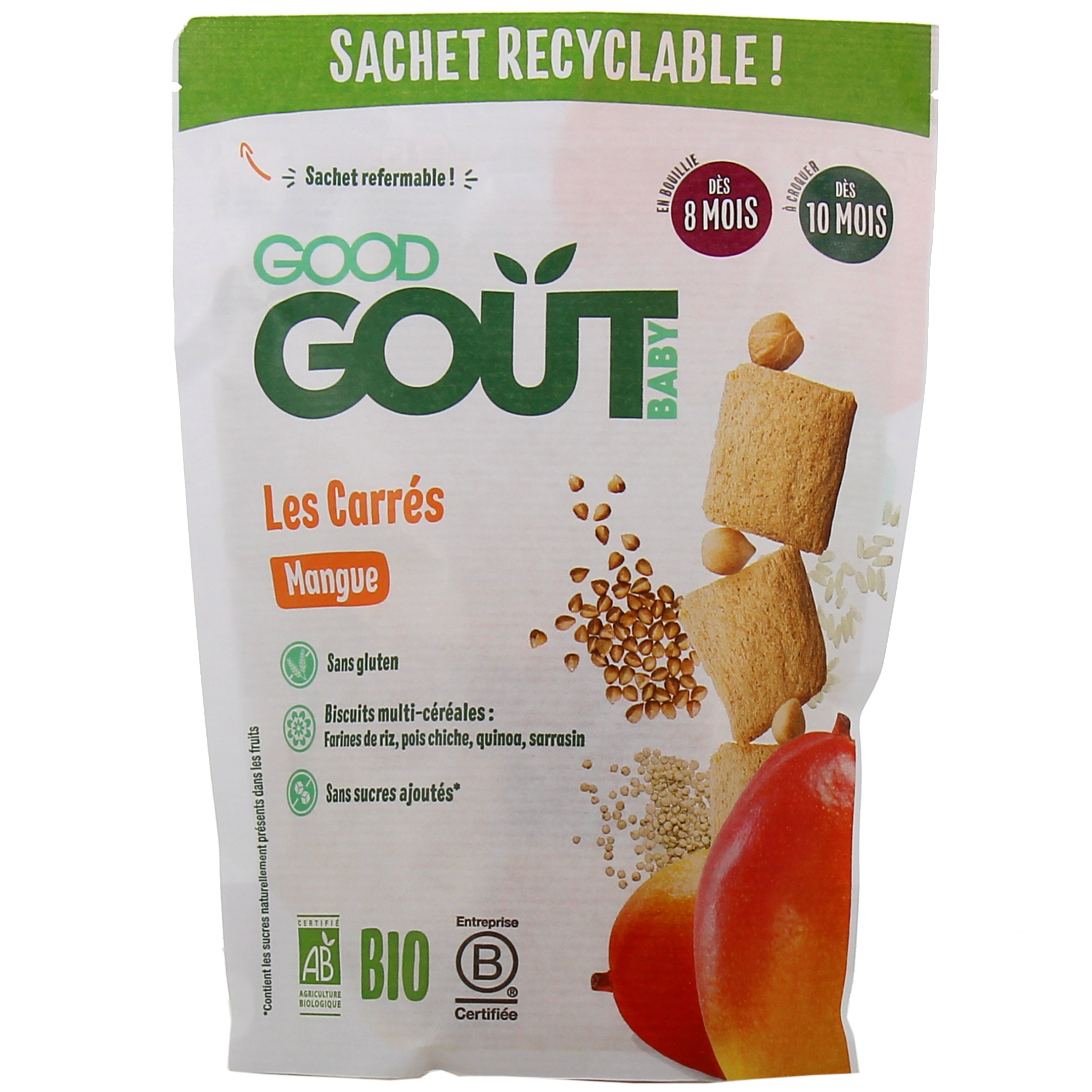 Good Goût Les Carrés dès 8 mois - Biscuits Bébé Bio