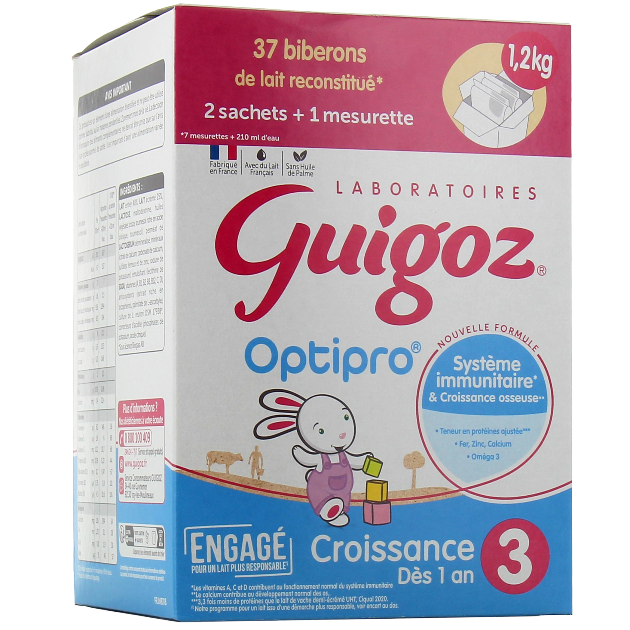 Guigoz Optipro Lait de Croissance - Teneur réduite en protéines