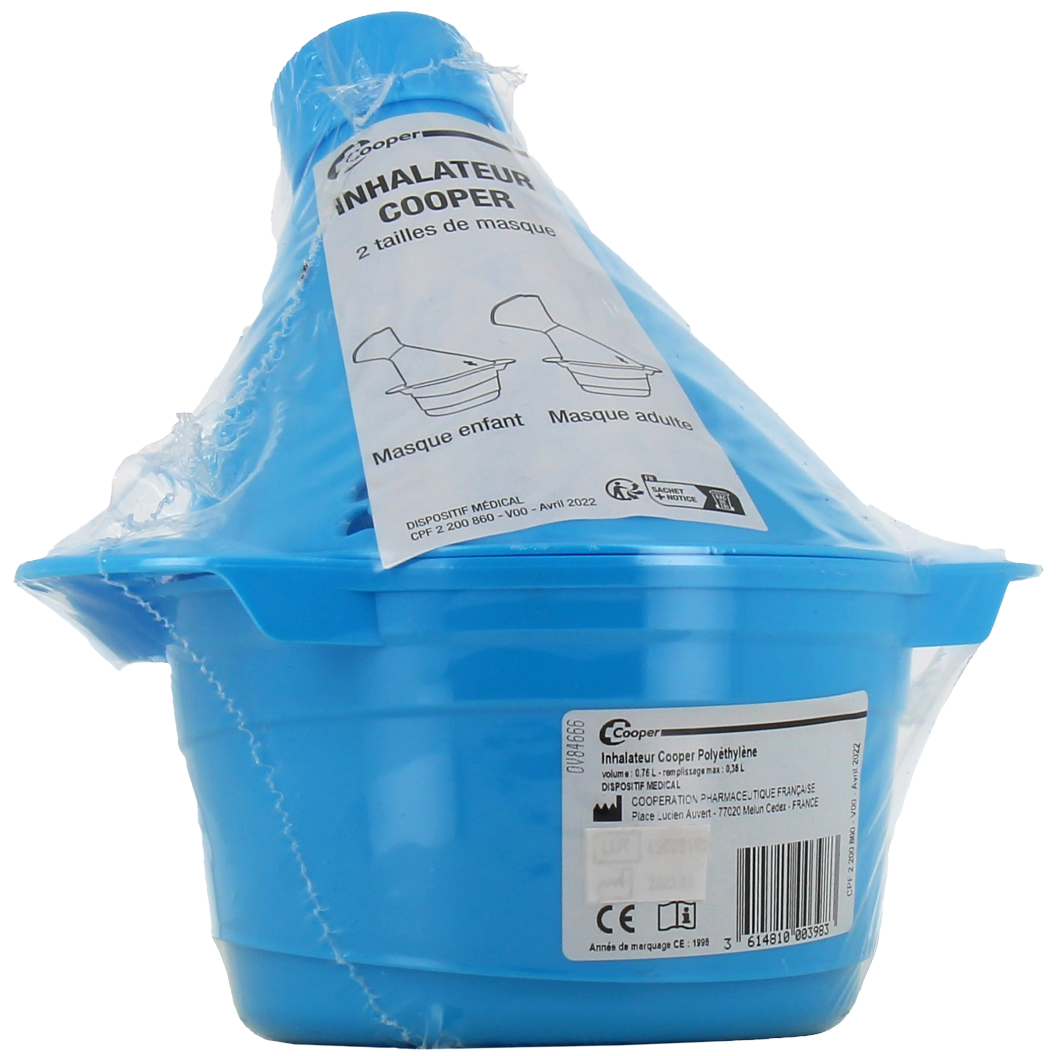 Inhalateur d'huiles essentielles - Bleu