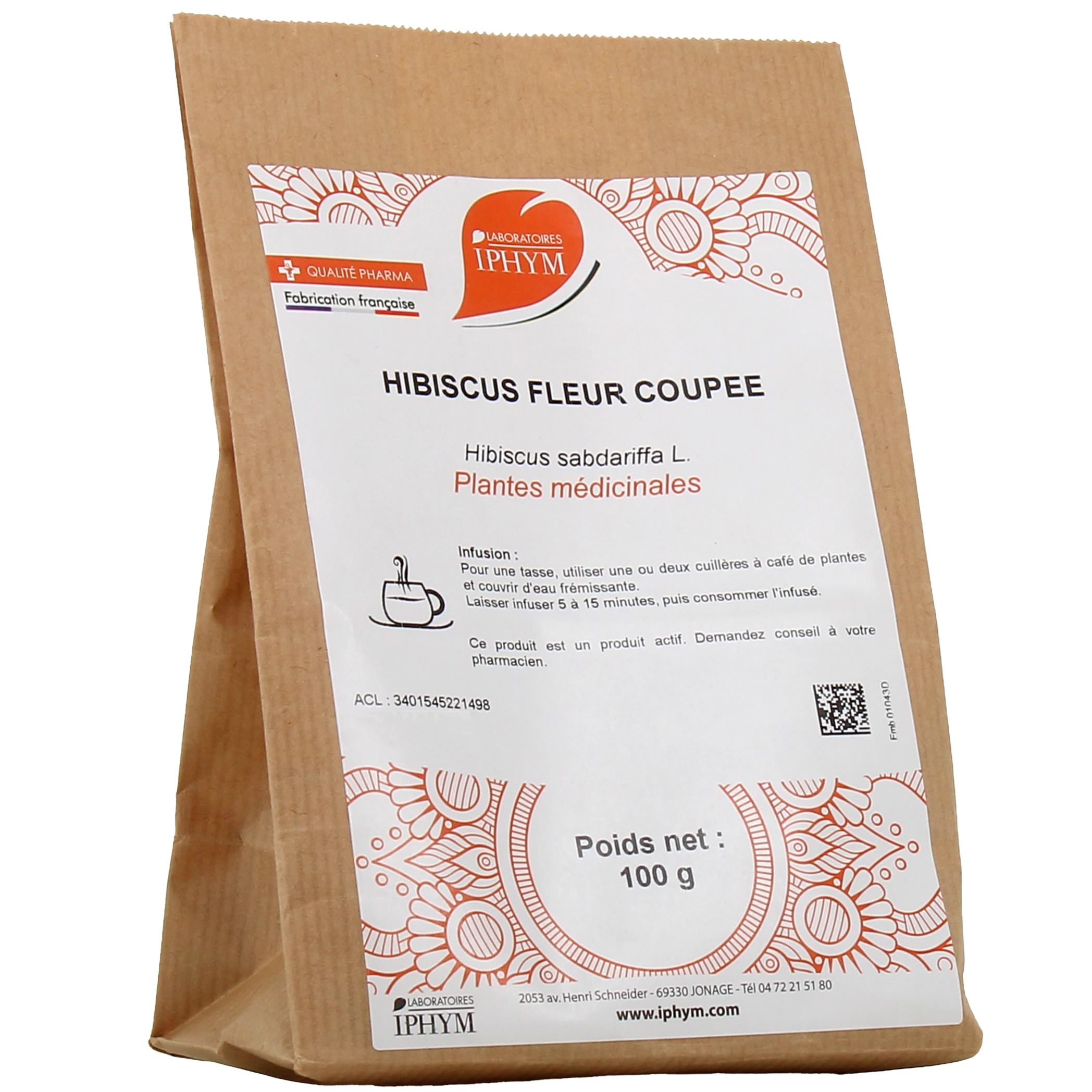 Feuilles d'hibiscus (Bissap) - 100% Naturelle - 100g - Les