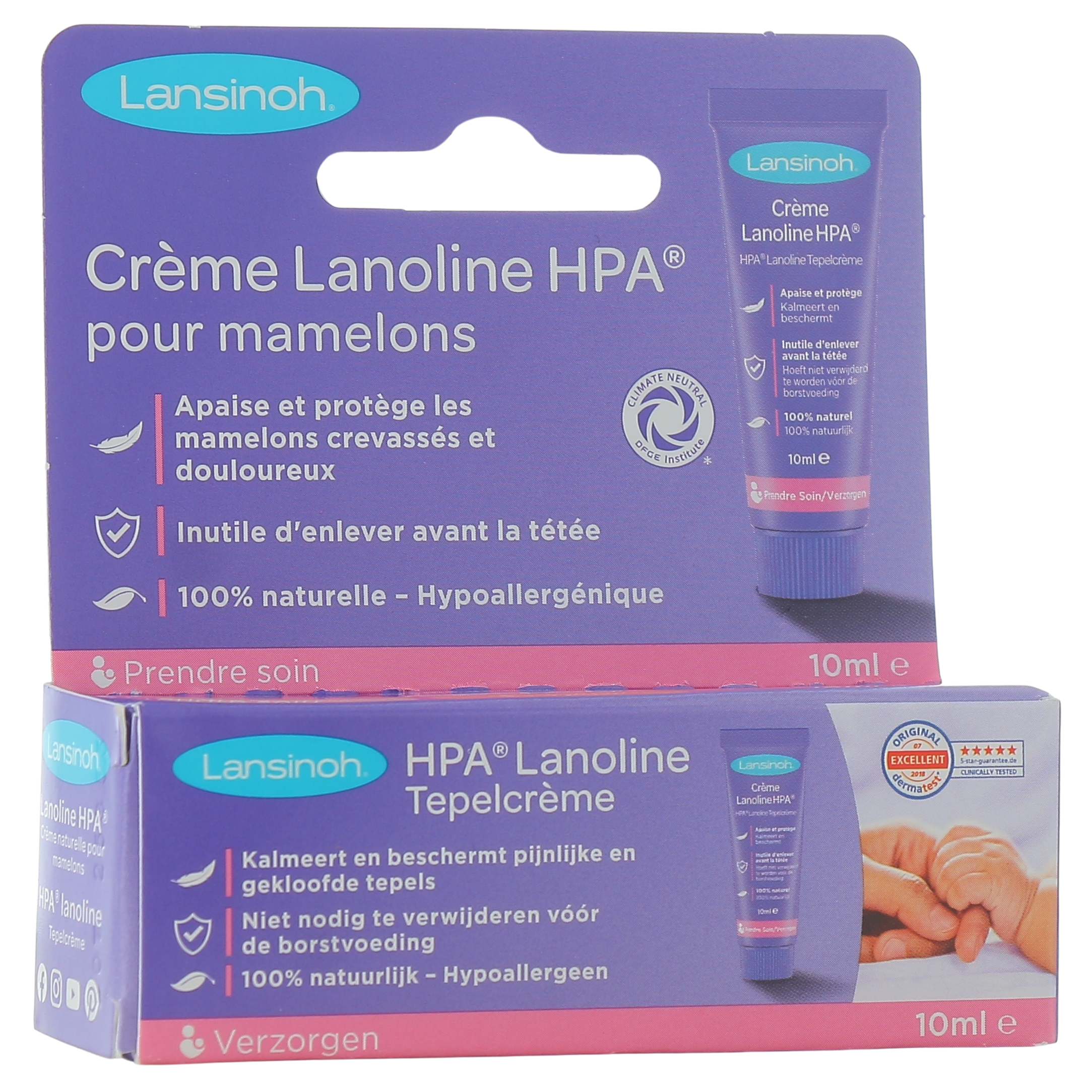 Lansinoh - Crème Lanoline HPA - 10 ml - Soin des Mamelons