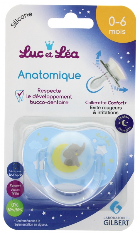 Luc et Léa sucettes silicone 0-6 mois - sucette anatomique