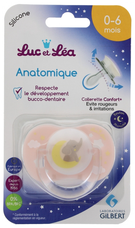 Luc et Léa Nature Sucette silicone anatomique 0-6 mois - Tétine bébé