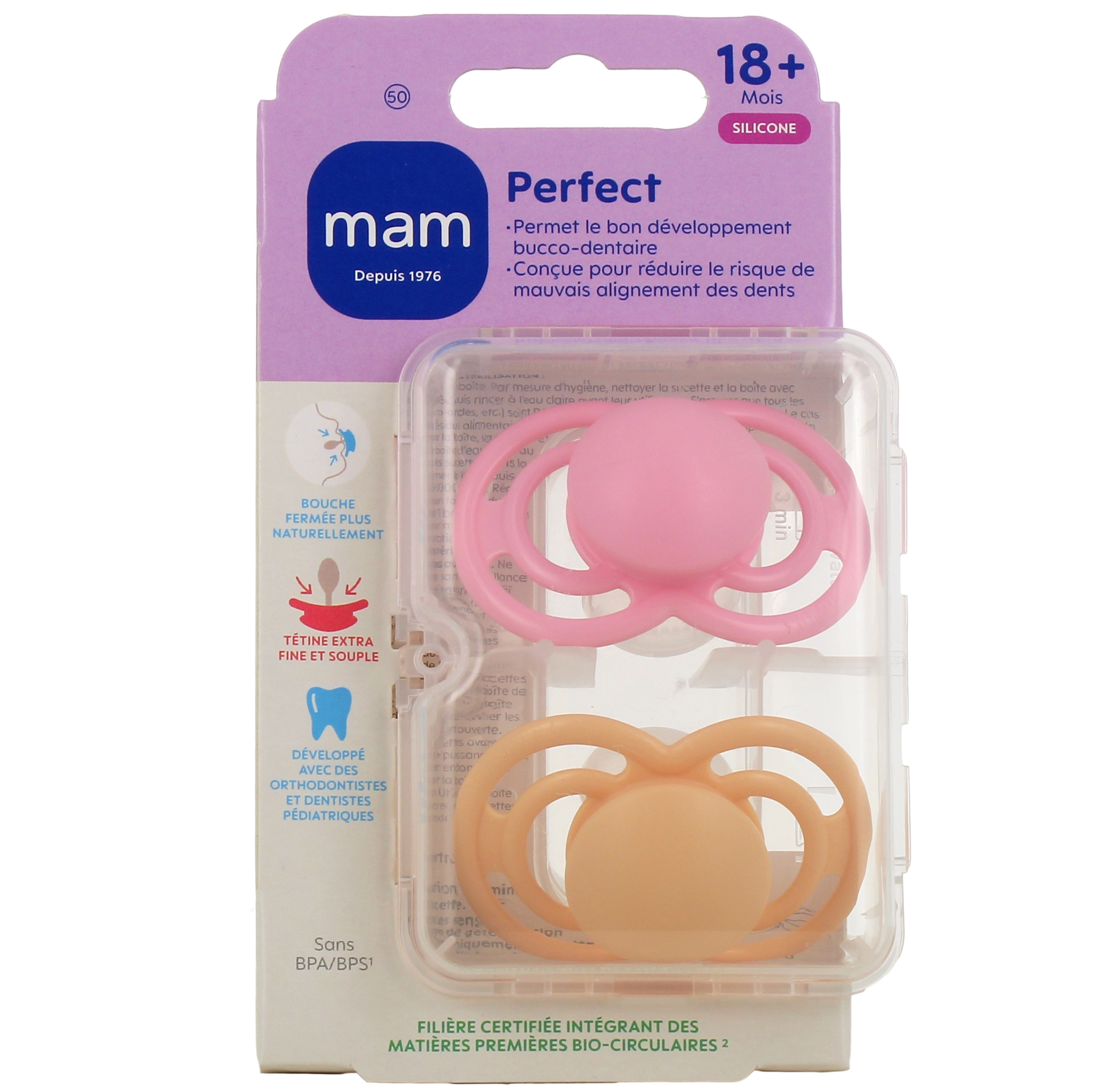 Mam Perfect 2 Sucettes Silicone 18 Mois et + Better Together