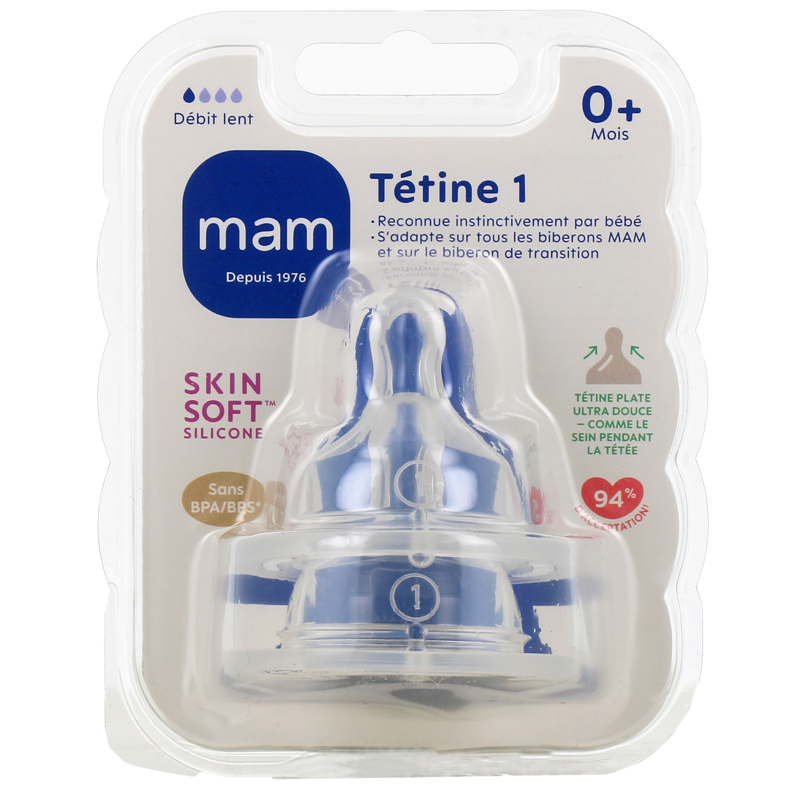 MAM  Tétine pour biberon – Lot de 2 tétines en silicone 6+ mois débit X  ultra-rapide – Tétine plate et ultra-douce pour bébé : : Bébé et  Puériculture