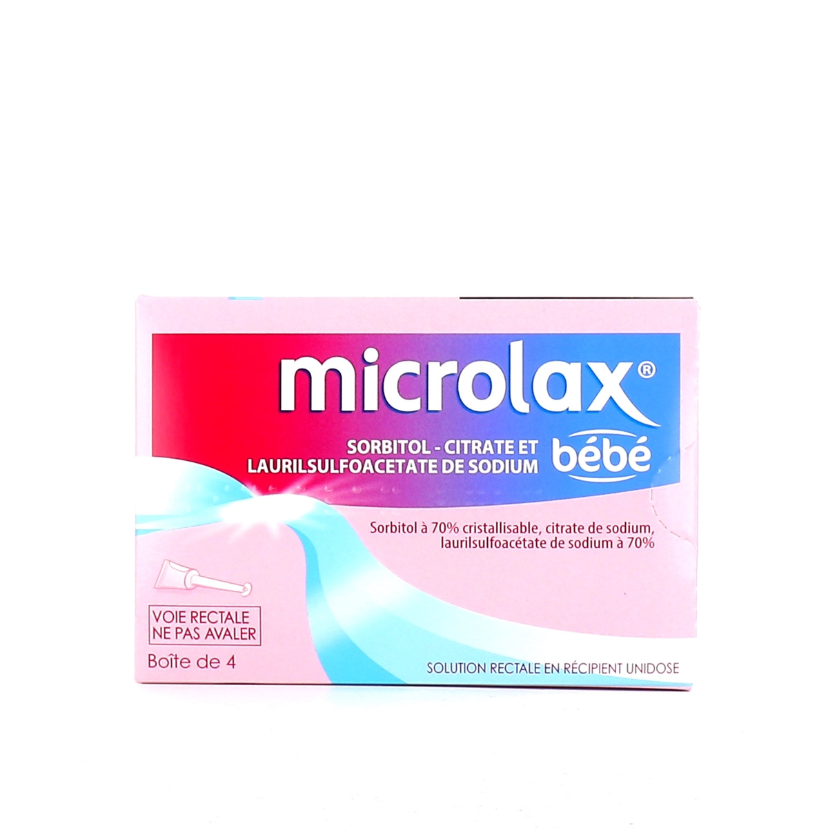 Microlax Sorbitol Citrate et Laurilsufoacétate de sodium - 4 tubes -  Pharmacie en ligne